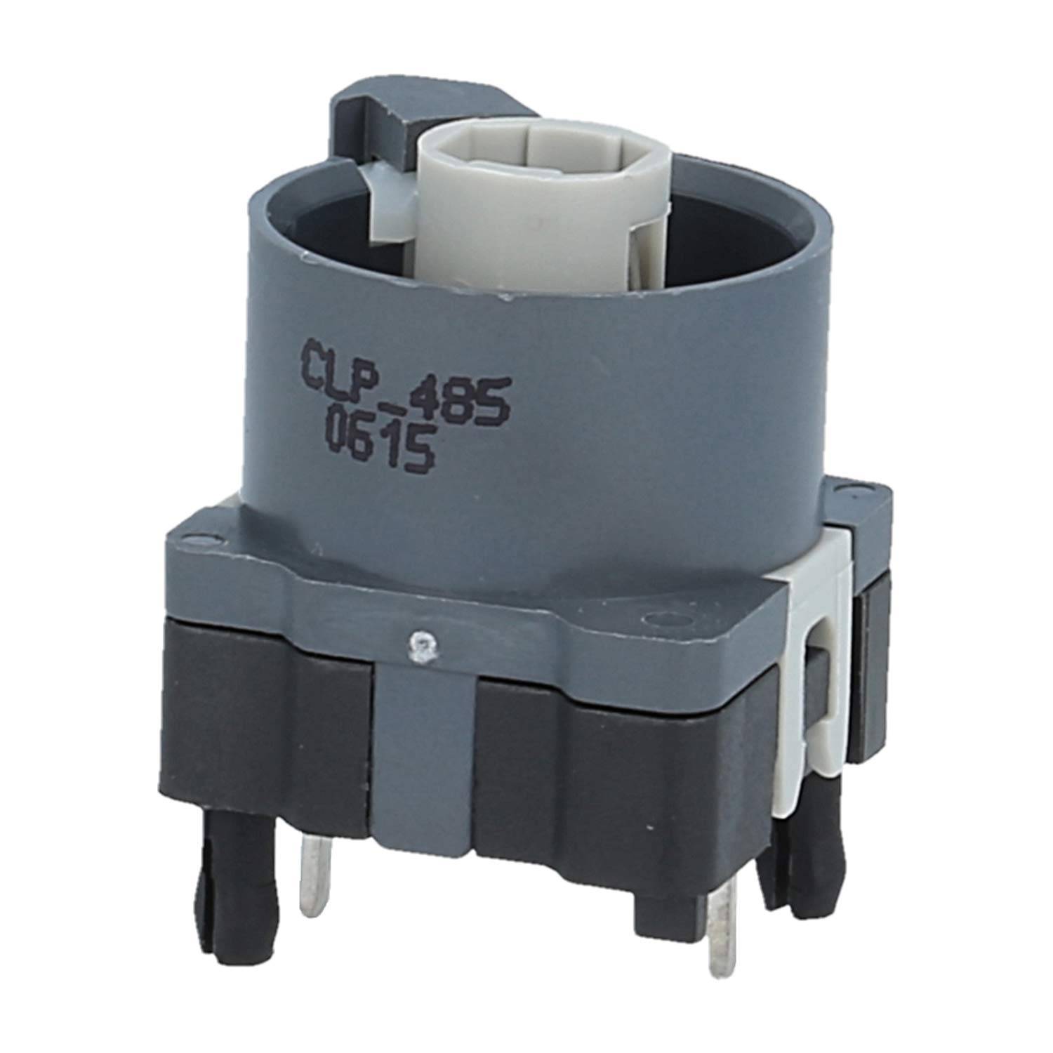 Eine graue elektrische Komponente mit dem Text 