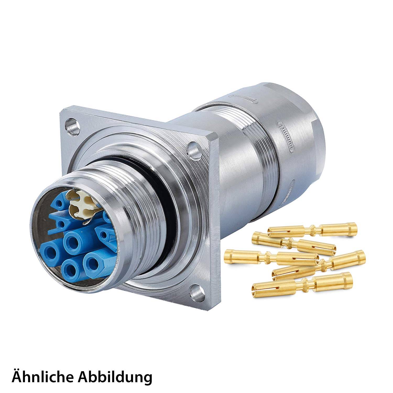 799918236K HUMMEL SET inkl. Kontakte M23 Hybrid Wanddurchführung Kupplung, Crimpein. gerade Polzahl 3+4+4+PE, Buchse