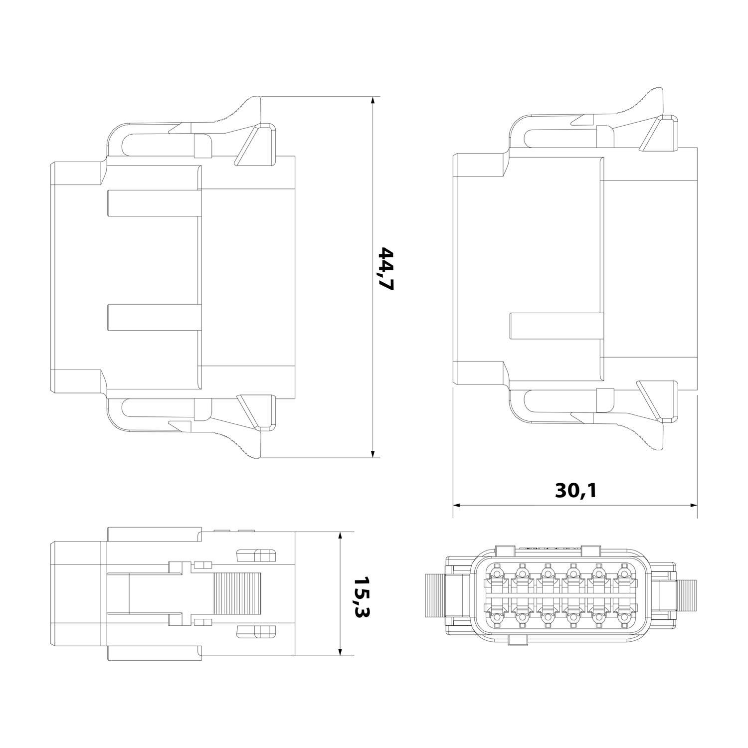 ATM06-12SA Amphenol AS-12SF 114 Kabeldose ATM-Serie Buchse, Kodierung A, 12-polig, Crimpanschluss Isolationsdurchmesser