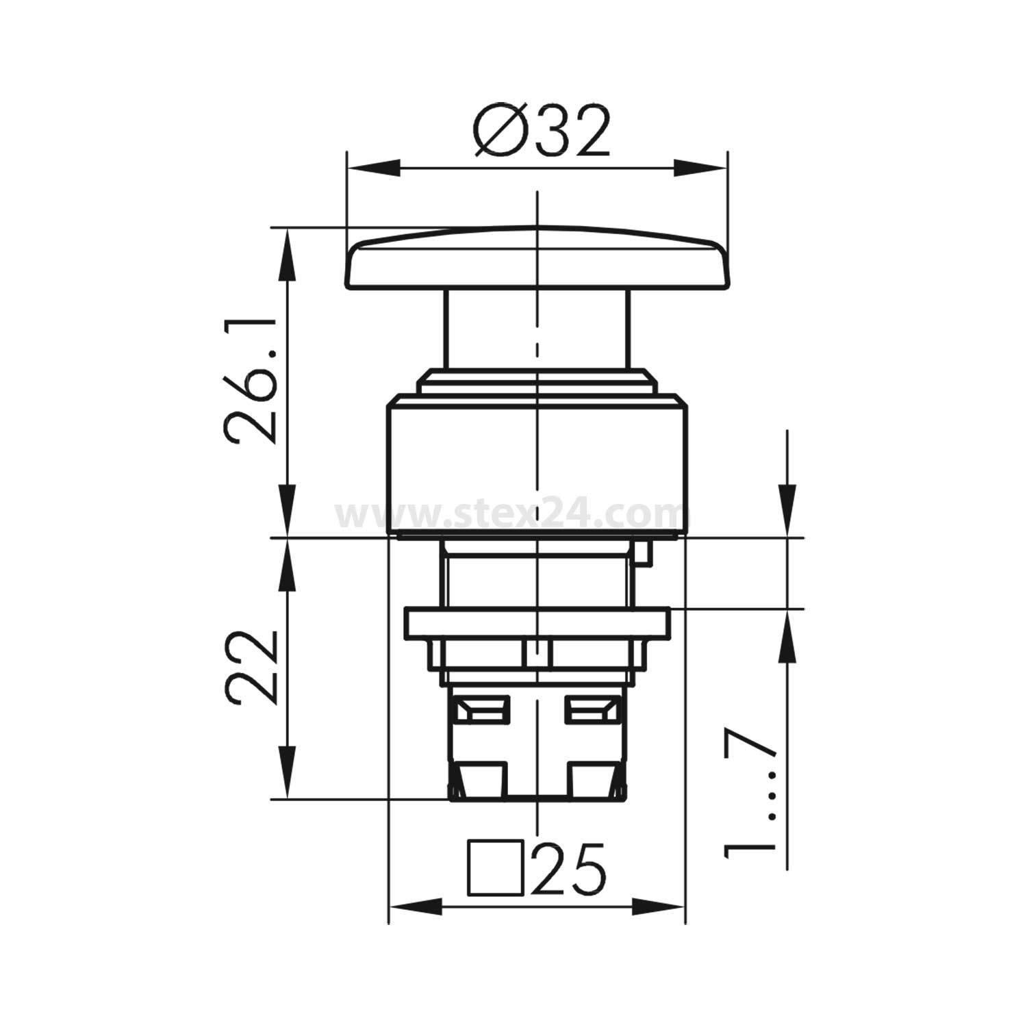 QXSDG Georg Schlegel Schlagtaste quadratisch, QUARTRON Hub 6,0mm - 1Stück
