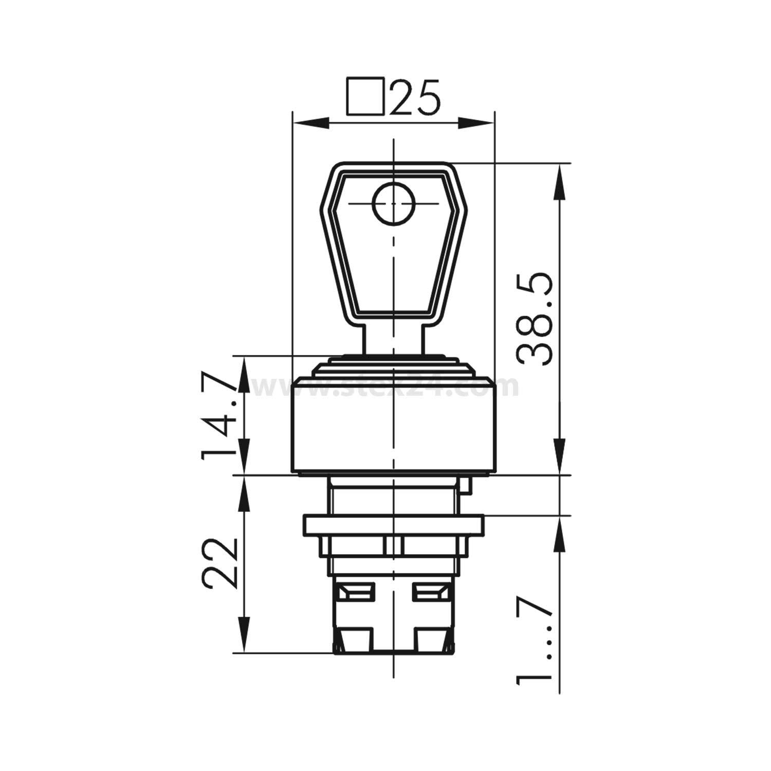 QXSSDGA18E Georg Schlegel Schlüsseltaste rastend quadratisch, QUARTRON Beleuchtbar: Nein Beschriftbar: Nein - 1Stück