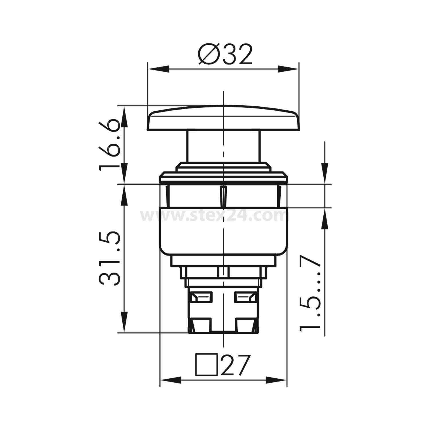 QXJSDG Georg Schlegel Schlagtaste quadratisch, QUARTRON-JUWEL Hub 6,0mm - 1Stück