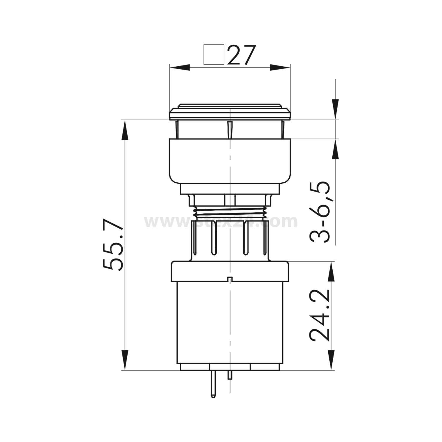 QXJNSG+SG-24V Georg Schlegel Akustischer Signalgeber quadratisch, QUARTRON-JUWEL Flachstecker 2,8mm x 0,8mm - 1Stück
