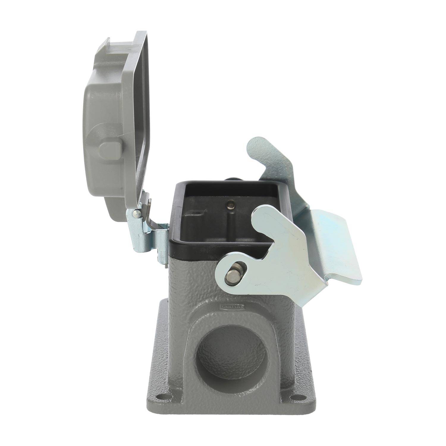 04300161256 HARTING Han 16B Sockelgehäuse niedrig, 1xM25 seitlicher Kabelabgang, mit 1 Längsbügel mit Schutzkappe