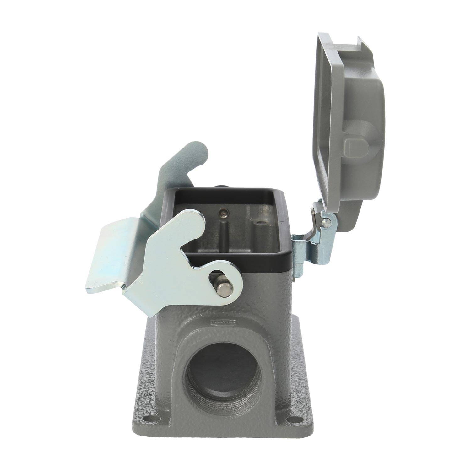 04300161256 HARTING Han 16B Sockelgehäuse niedrig, 1xM25 seitlicher Kabelabgang, mit 1 Längsbügel mit Schutzkappe