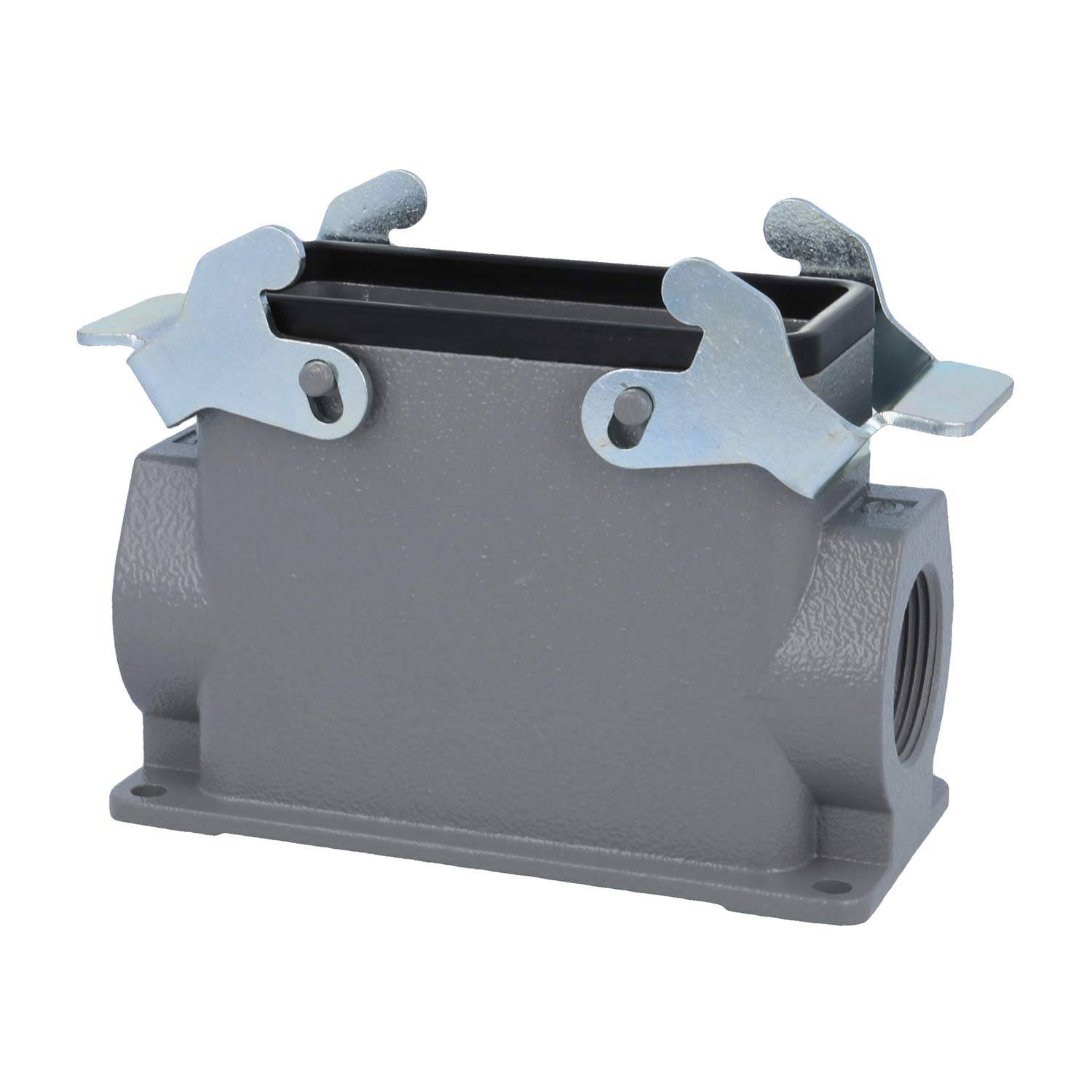 04300160270 HARTING Han 16B Sockelgehäuse hoch, 2xPG21 seitlicher Kabelabgang, mit 2 Querbügeln Verschraubung PG21