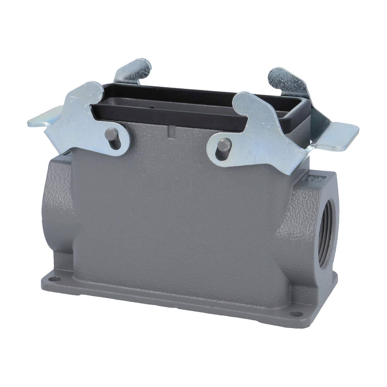 04300160270 HARTING Han 16B Sockelgehäuse hoch, 2xPG21 seitlicher Kabelabgang, mit 2 Querbügeln Verschraubung PG21