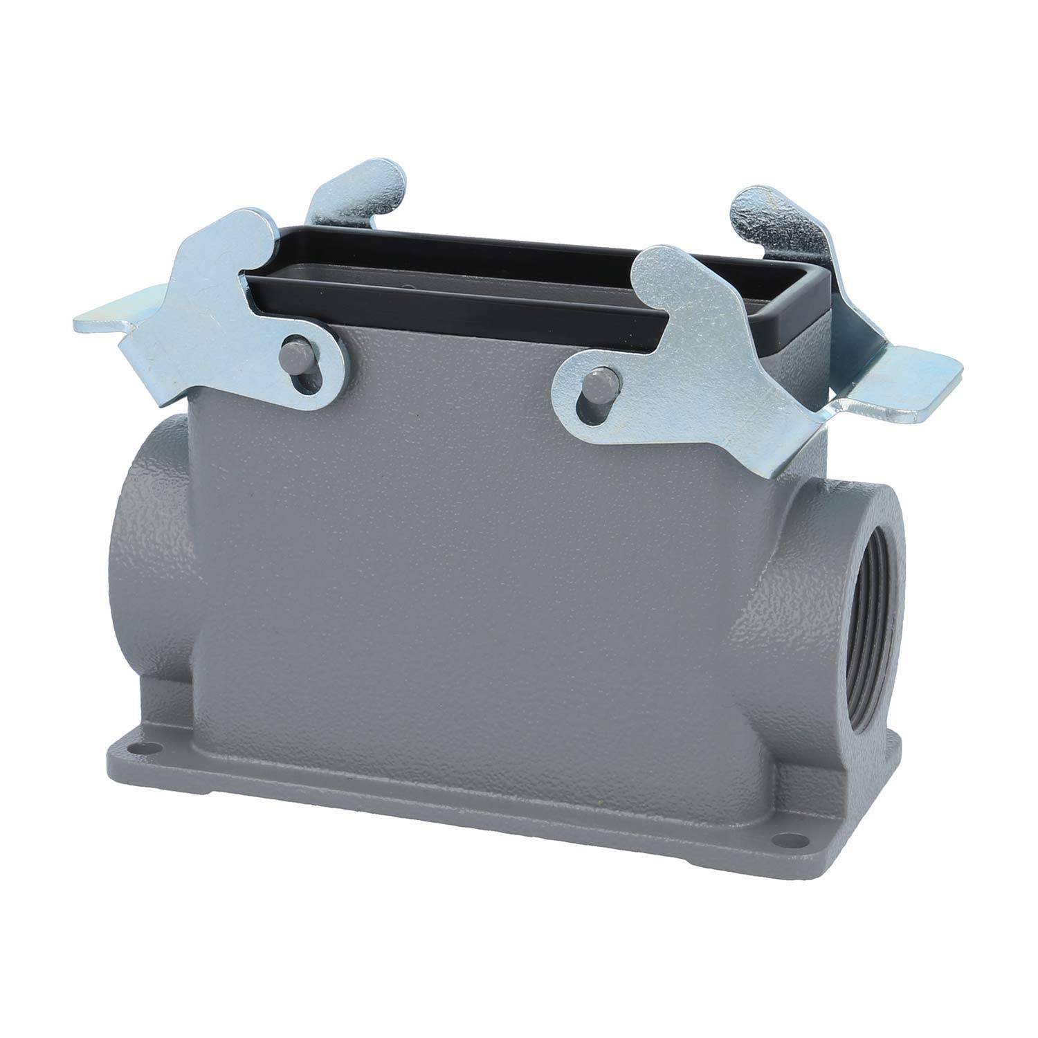 04300160241 HARTING Han 16B Sockelgehäuse hoch, 2xM32 seitlicher Kabelabgang, mit 2 Querbügeln Verschraubung M32