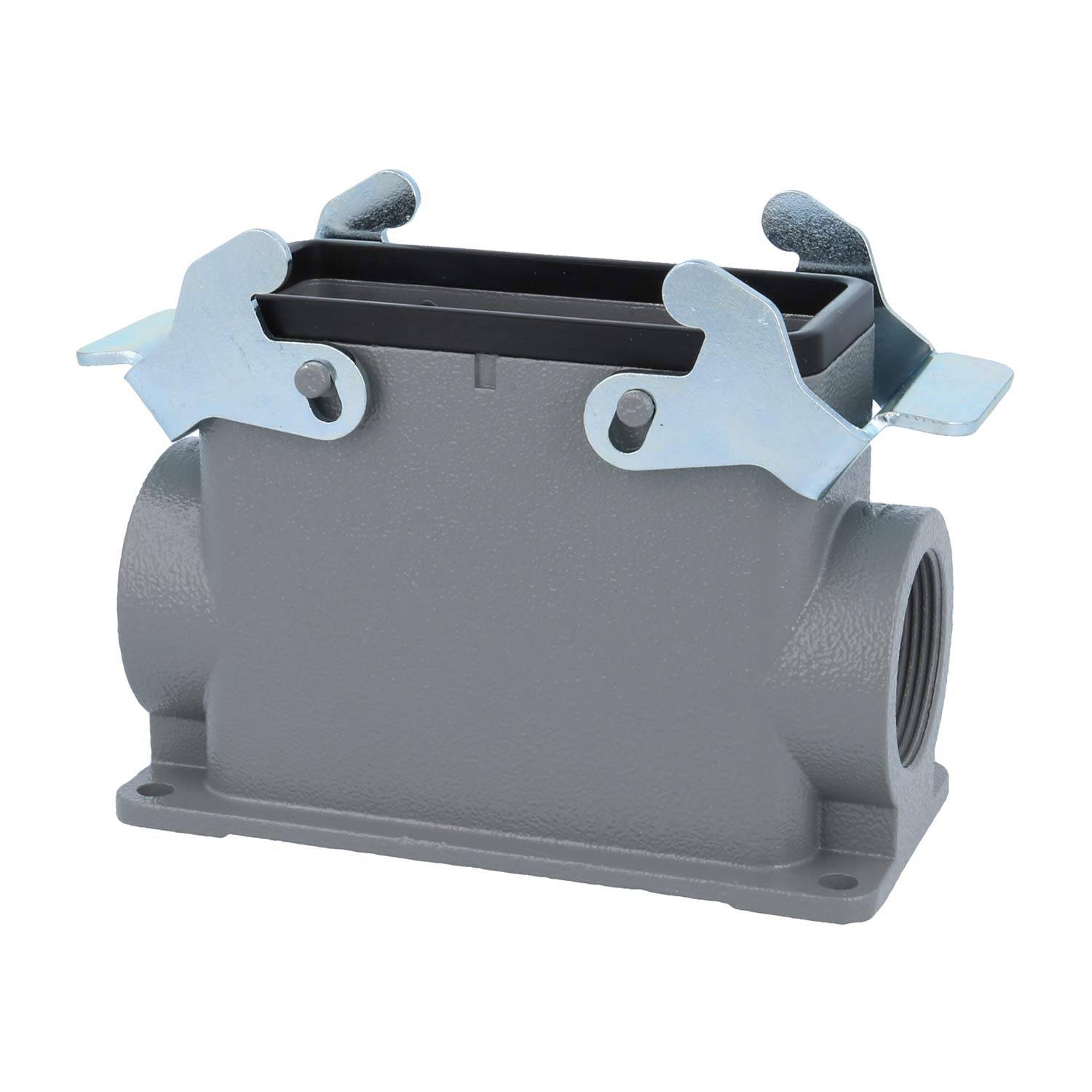 04300160241 HARTING Han 16B Sockelgehäuse hoch, 2xM32 seitlicher Kabelabgang, mit 2 Querbügeln Verschraubung M32