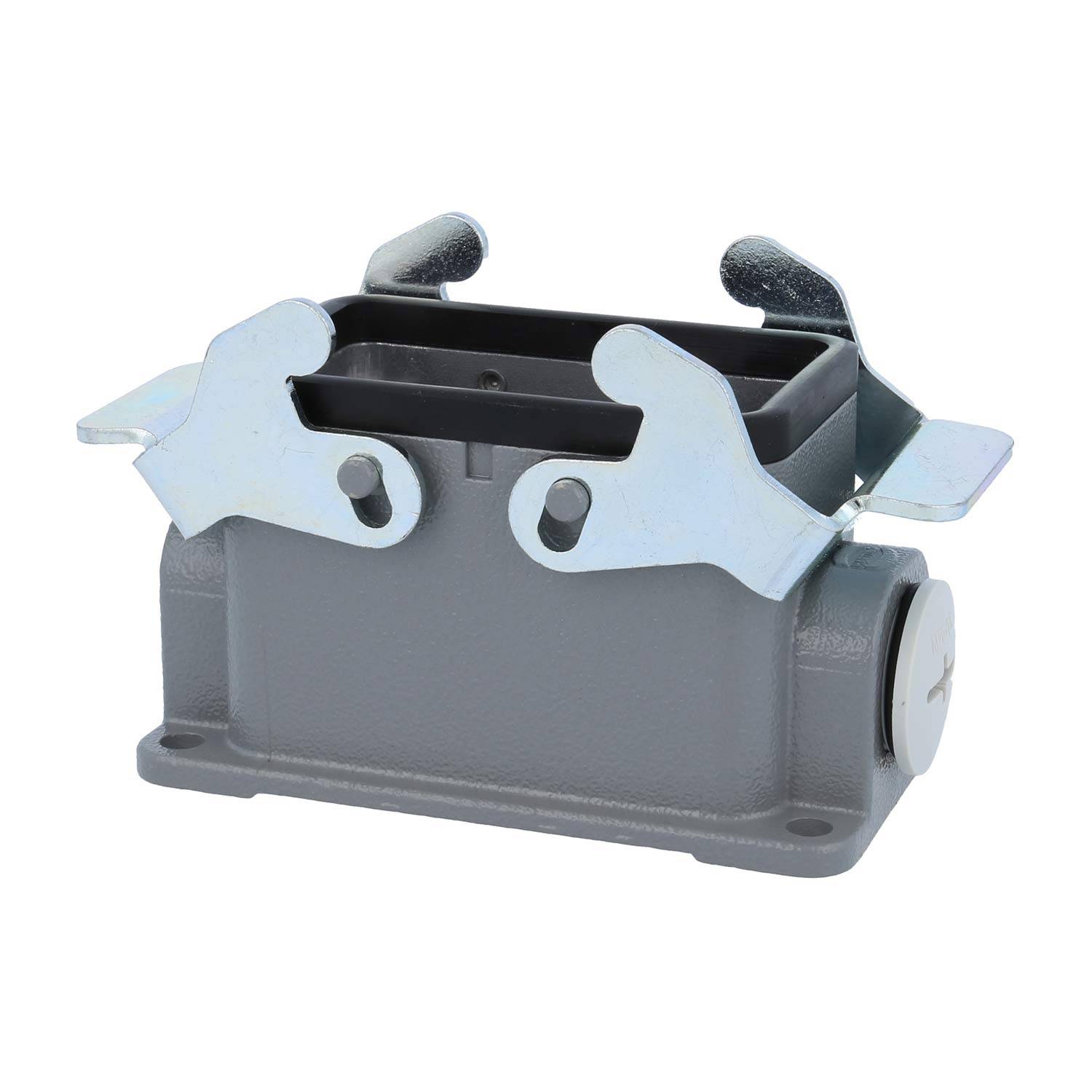 04300101263 HARTING Han 10B Sockelgehäuse niedrig, 1xM20 seitlicher Kabelabgang, mit 2 Querbügeln Verschraubung M20