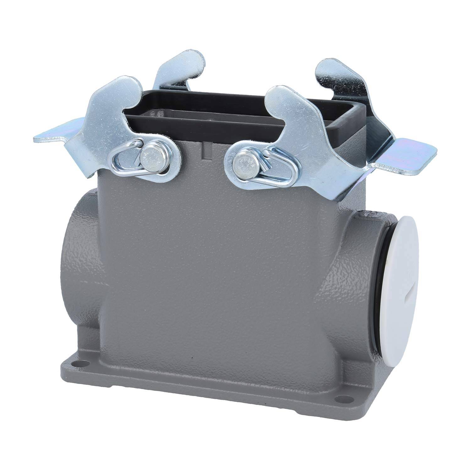 04300100233 HARTING Han 10B Sockelgehäuse hoch, 1xPG29 seitlicher Kabelabgang, mit 2 Querbügeln Verschraubung PG29