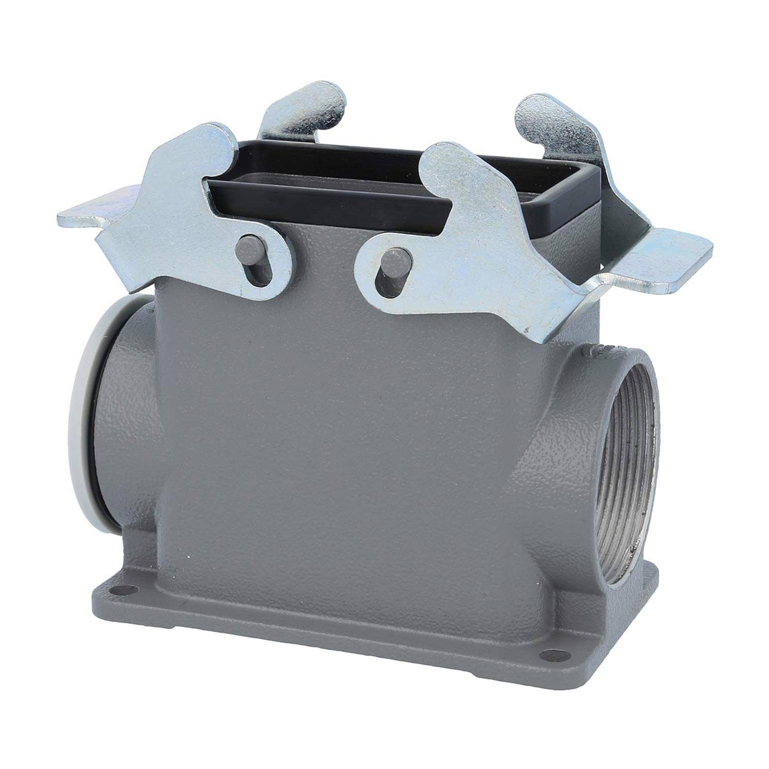 04301100278 HARTING Han 10B Sockelgehäuse hoch, 1xM40 seitlicher Kabelabgang, mit 2 Querbügeln Verschraubung M40