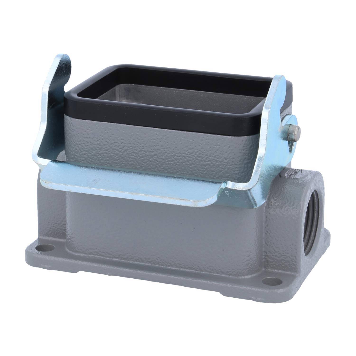 04300061263 HARTING Han 6B Sockelgehäuse niedrig, 2xM20 seitlicher Kabelabgang, mit 1 Längsbügel Verschraubung M20