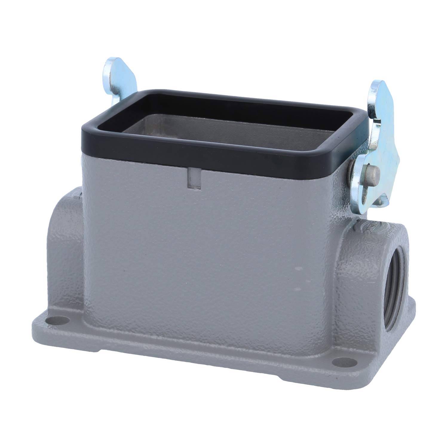 04300061263 HARTING Han 6B Sockelgehäuse niedrig, 2xM20 seitlicher Kabelabgang, mit 1 Längsbügel Verschraubung M20