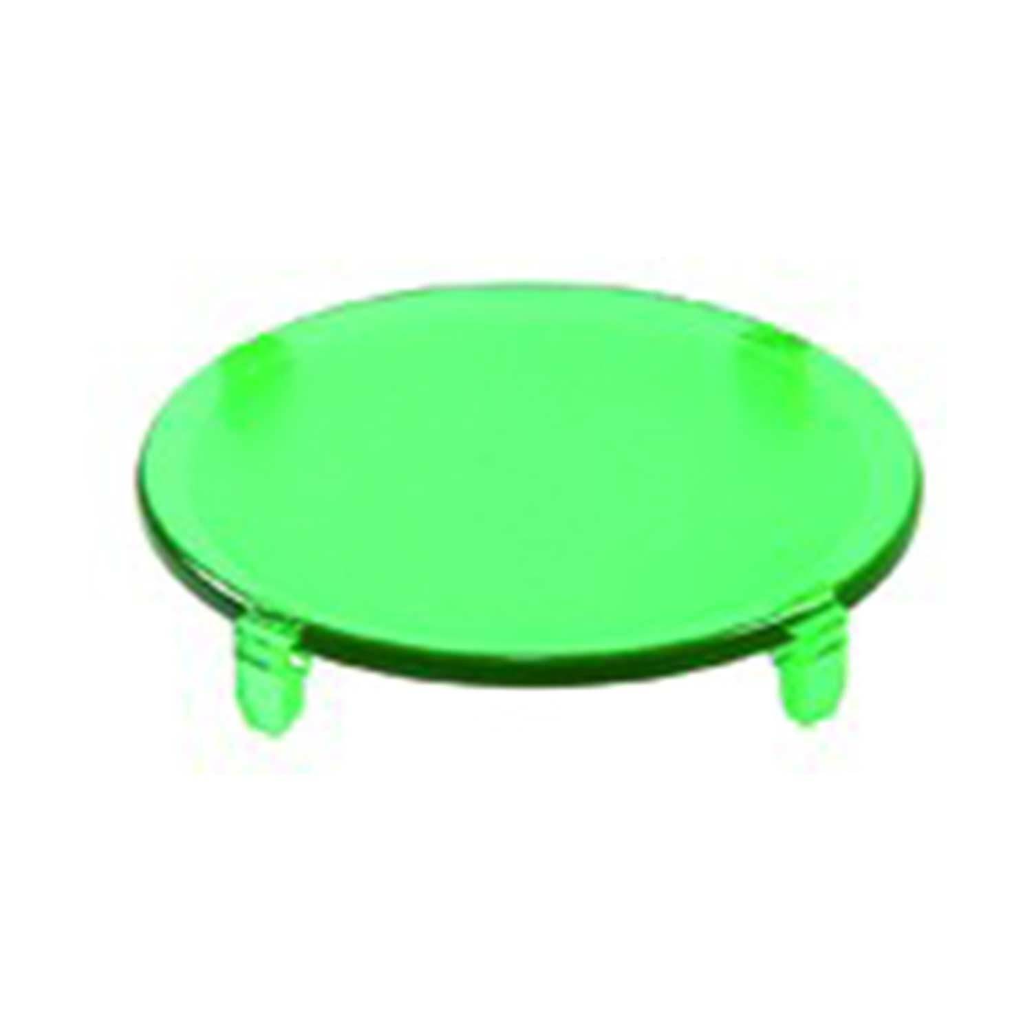 Eine hellgrüne kreisförmige Linse mit kleinen Vorsprüngen, möglicherweise verwendet als Abdeckung oder Filter in elektronischen oder Beleuchtungsanwendungen.