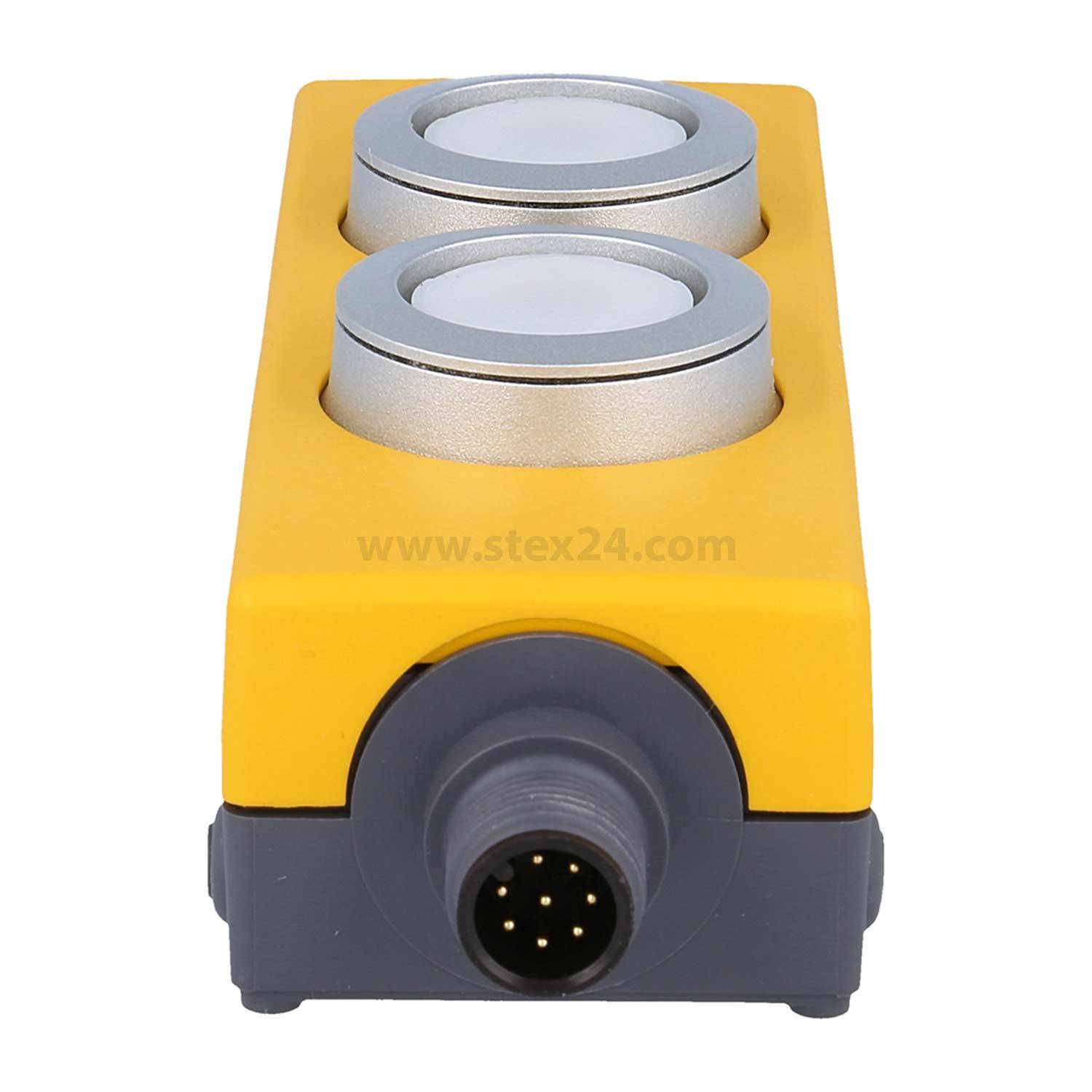 MBM128_TLITLO Georg Schlegel 2 Tasten im Gehäuse, dunkelgrau/gelb mit M12 Anschluss 8-polig beleuchtbar M12-Stecker,