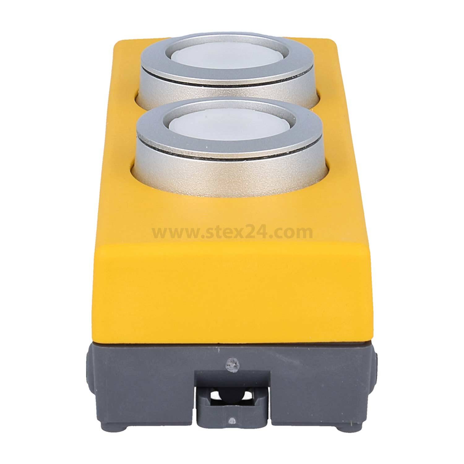 MBM128_TLITLO Georg Schlegel 2 Tasten im Gehäuse, dunkelgrau/gelb mit M12 Anschluss 8-polig beleuchtbar M12-Stecker,