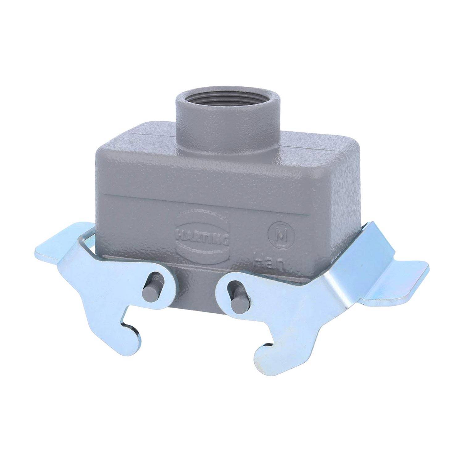 04301101465 HARTING Han 10B Tüllengehäuse niedrig, 1xM25 gerader Kabelabgang, mit 2 Querbügeln Verschraubung M25