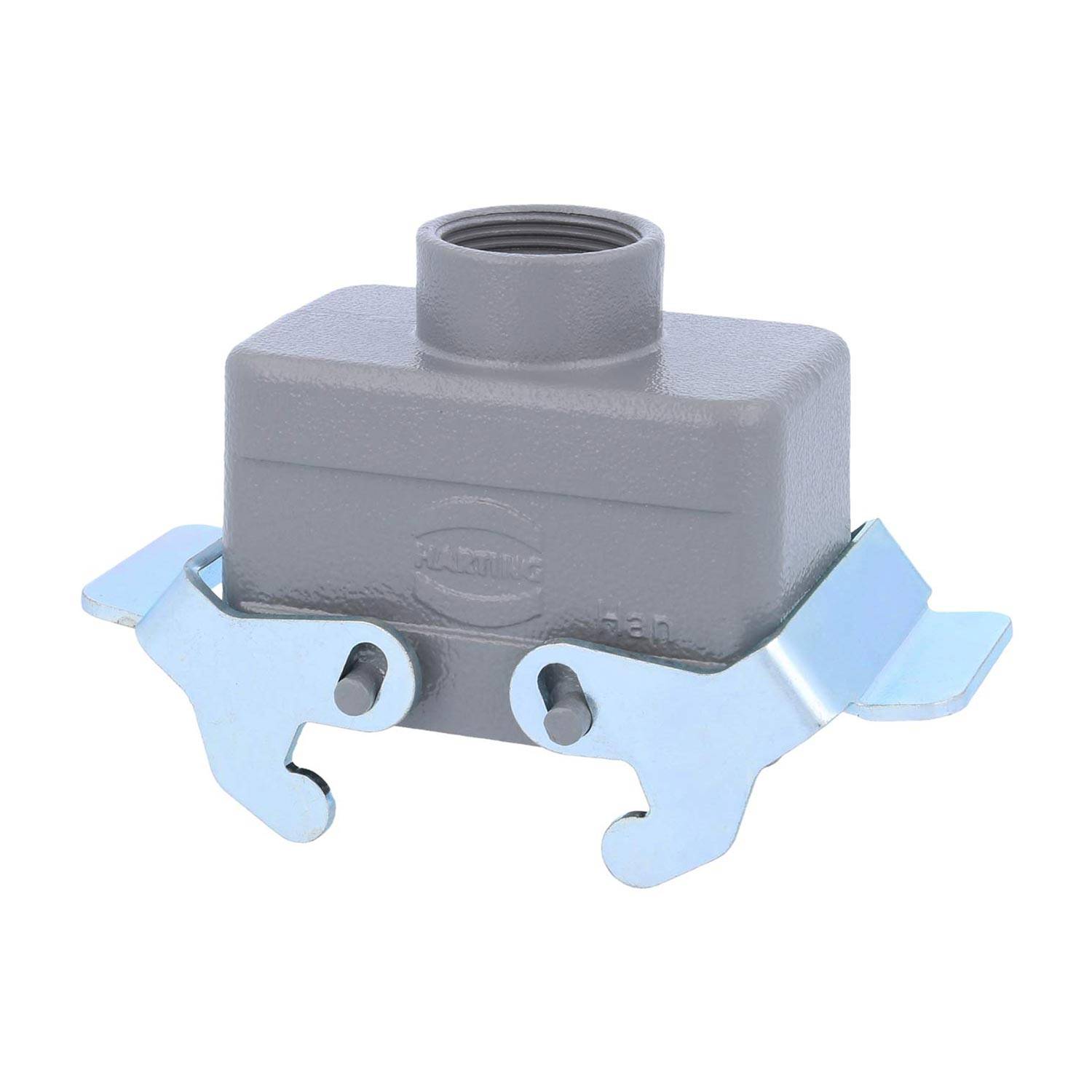 04301101465 HARTING Han 10B Tüllengehäuse niedrig, 1xM25 gerader Kabelabgang, mit 2 Querbügeln Verschraubung M25