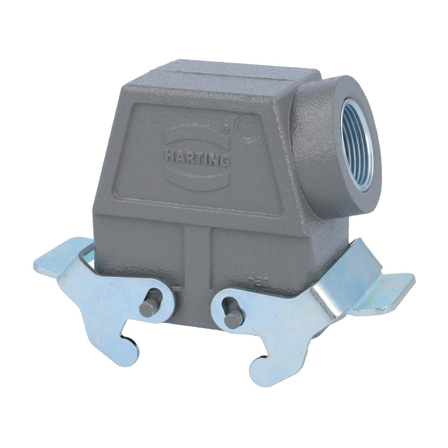 04301100565 HARTING Han 10B Tüllengehäuse hoch, 1xM25 seitlicher Kabelabgang, mit 2 Querbügeln Verschraubung M25
