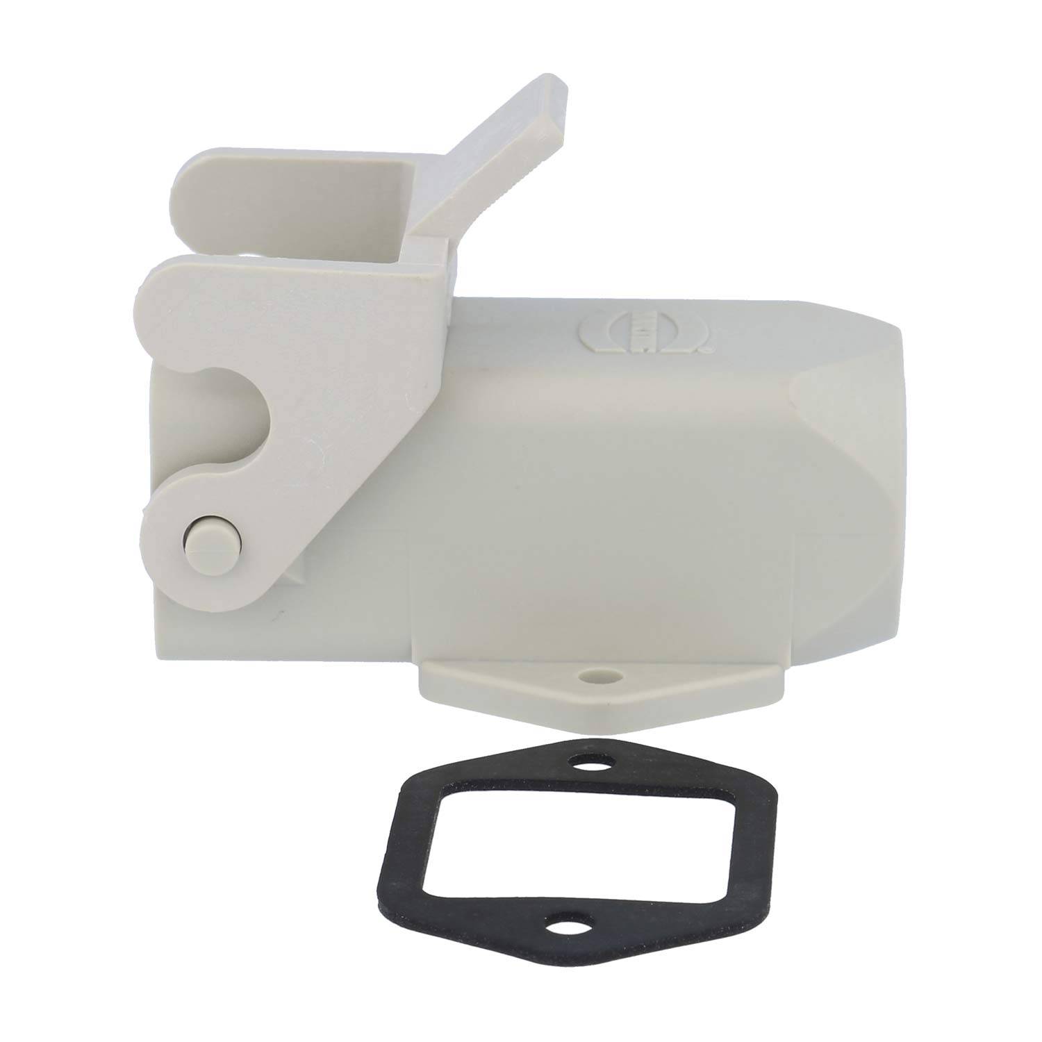 05200030232 HARTING Han 3A Sockelgehäuse mit offenem Boden, 1xM16 gerader Kabelabgang, mit 1 Bügel Verschraubung M16