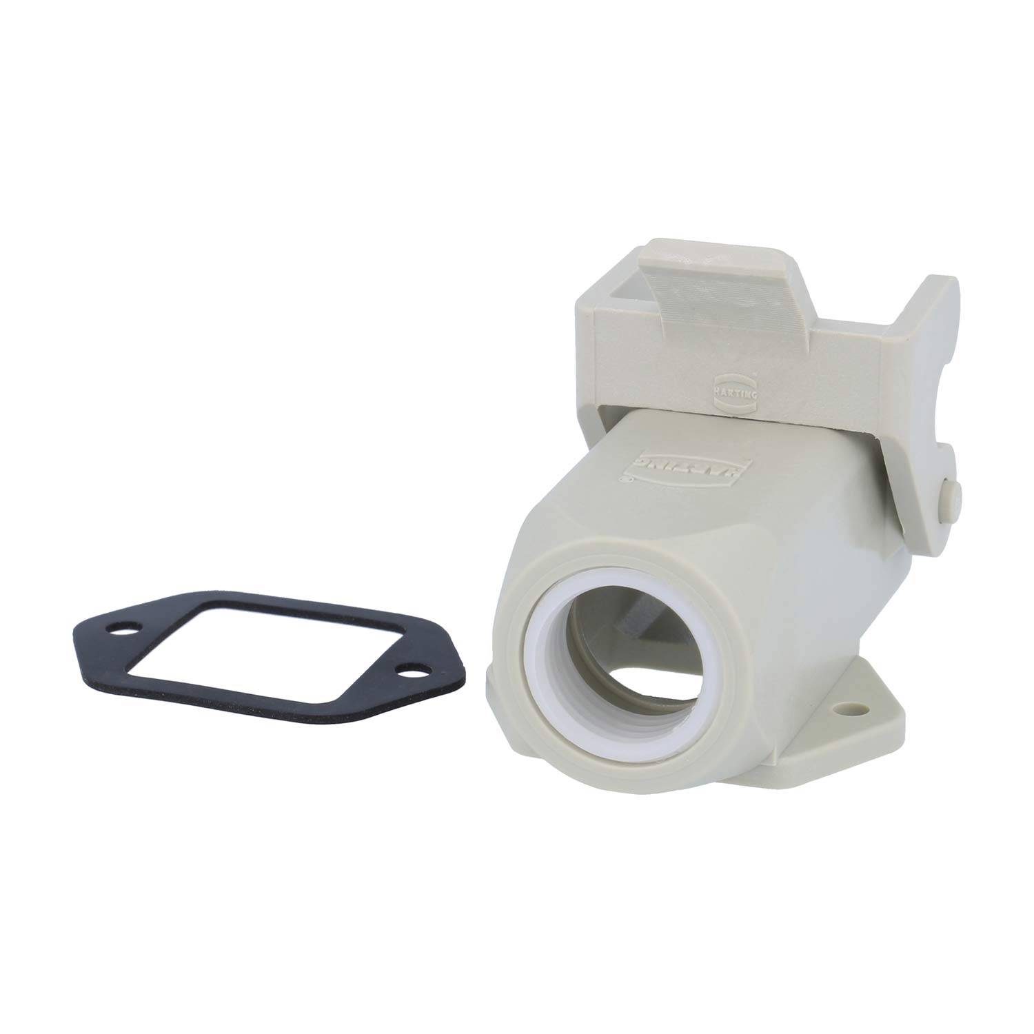 05200030232 HARTING Han 3A Sockelgehäuse mit offenem Boden, 1xM16 gerader Kabelabgang, mit 1 Bügel Verschraubung M16