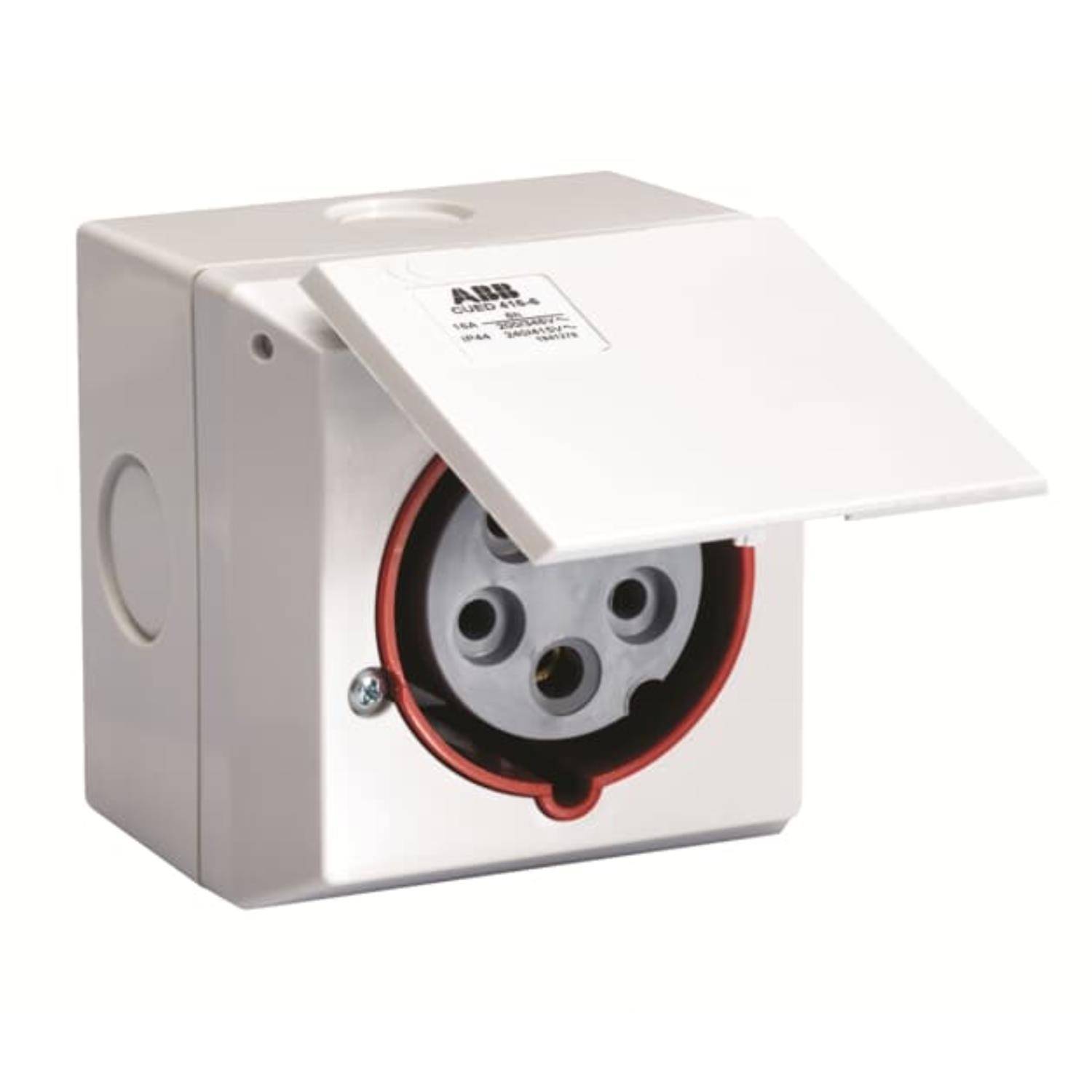 2CMA178696R1000 Amphenol 16 Ampere CEE Einbausteckdose 5-polig (3P+N+PE) Buchse, Kodierung 6h rot 200/346V bis 240/415V