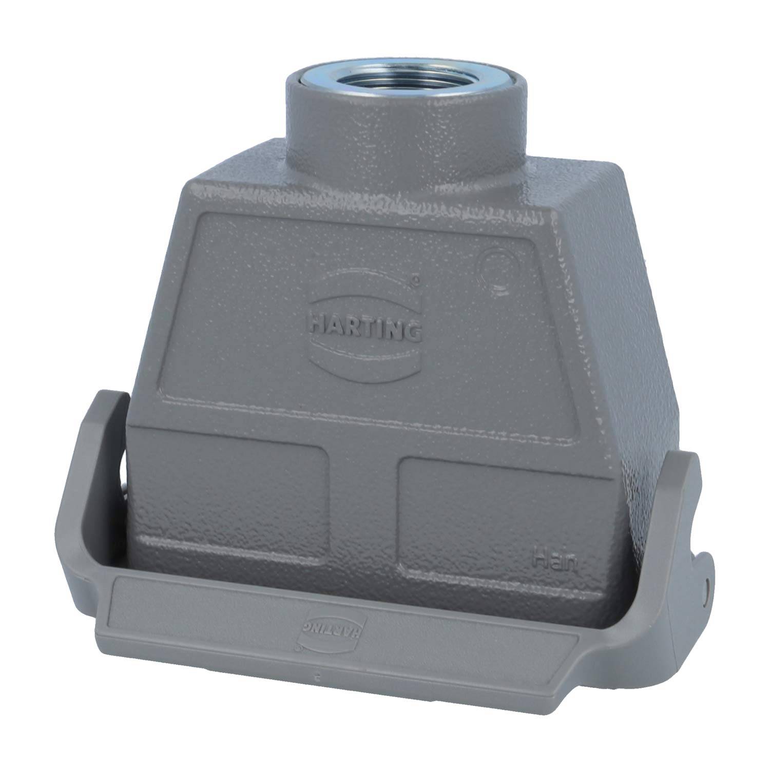 05300160763 HARTING Han 16B Kupplungsgehäuse hoch, 1xM25 gerader Kabelabgang, mit 1 Längsbügel Verschraubung M25