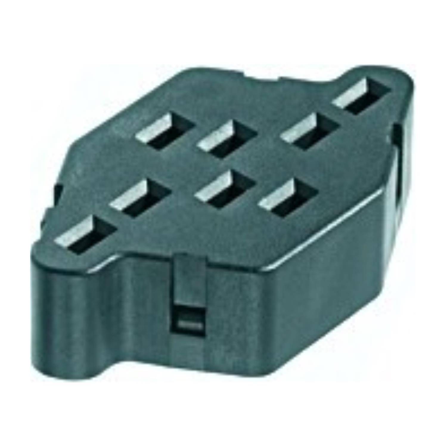 Schwarzer Kunststoff-Elektroverbinder mit einzigartiger geometrischer Mehrfachanschlussgestaltung für effektives Kabelmanagement und Verbindung.