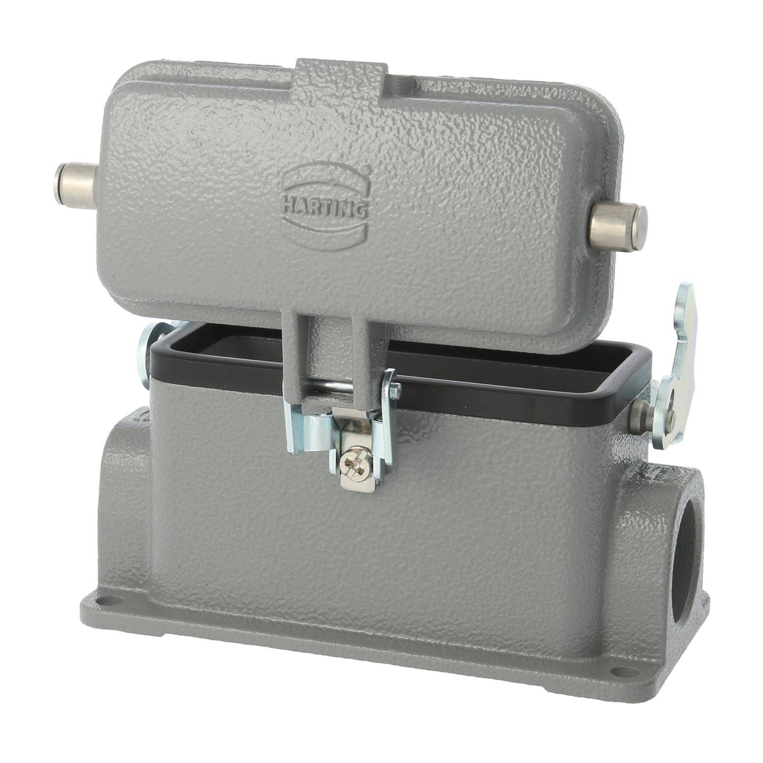 04300162269 HARTING Han 16B Sockelgehäuse niedrig, 1xM25 seitlicher Kabelabgang, mit 1 Längsbügel mit Schutzkappe