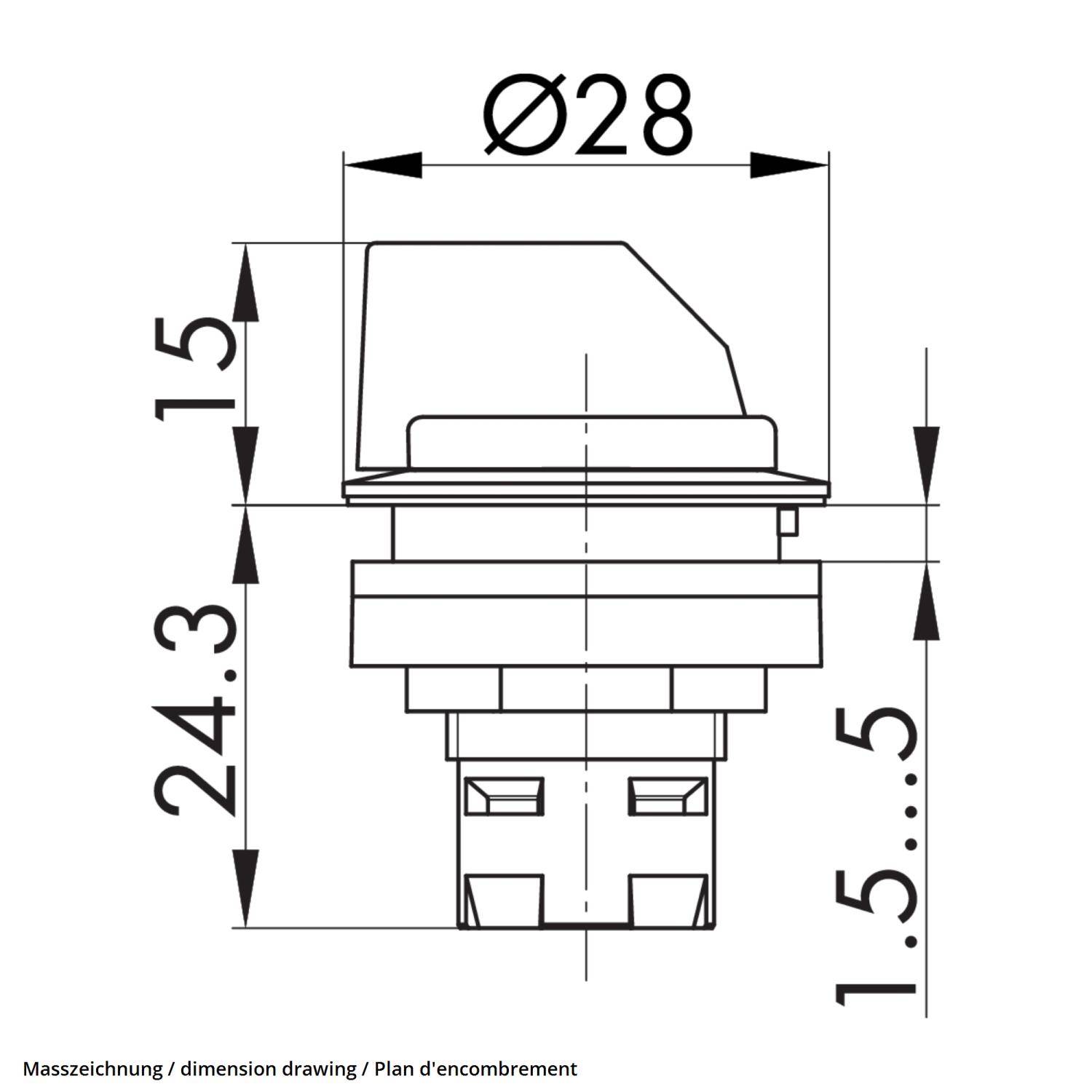 RRJSTB_514 Georg Schlegel Wahlschalter rastend, wüstentaugliche rund, RONTRON-R-JUWEL Beleuchtbar: Nein Beschriftbar: