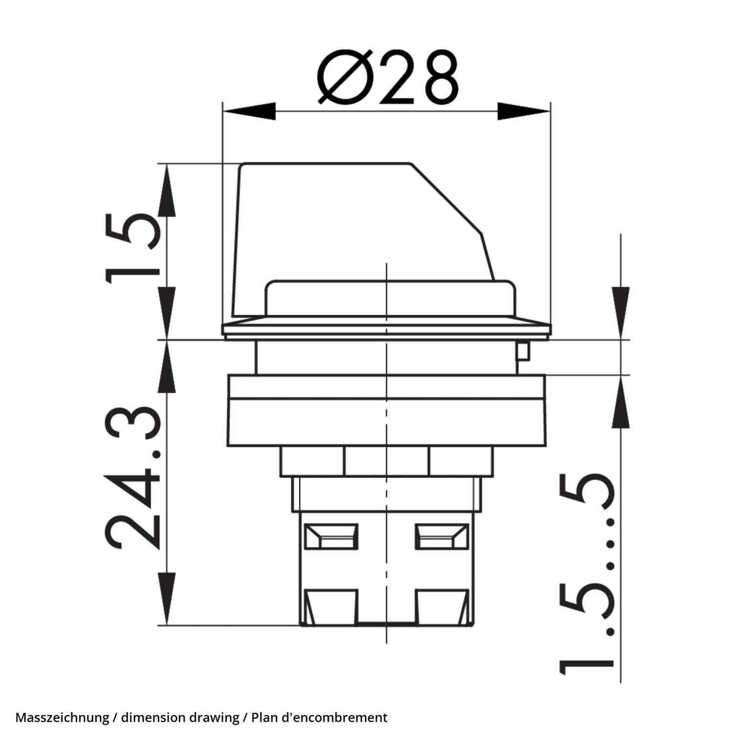 RRJWA_514 Georg Schlegel Wahlschalter rastend, wüstentaugliche rund, RONTRON-R-JUWEL Beleuchtbar: Nein Beschriftbar: