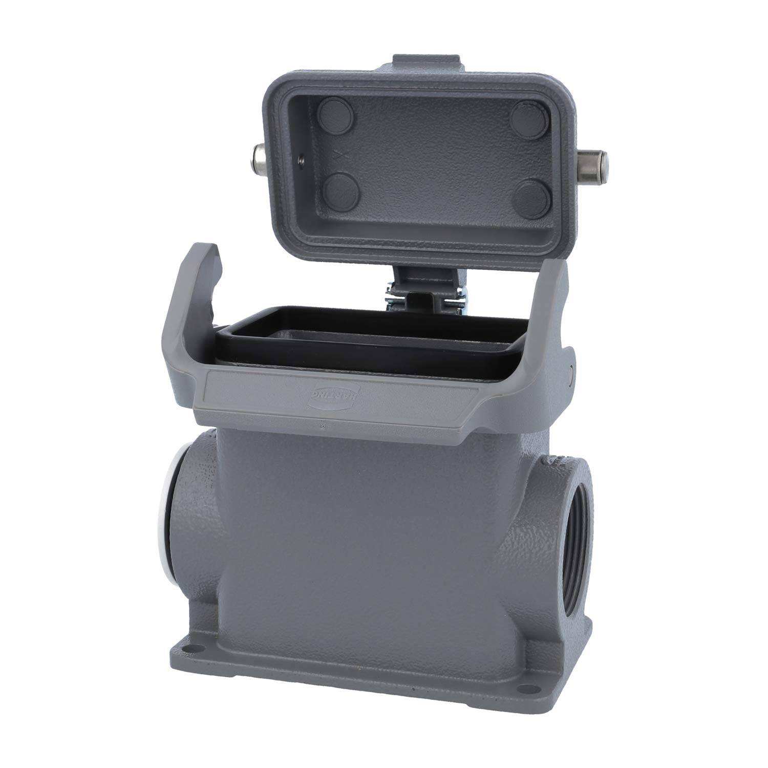 05300102270 HARTING Han 10B Sockelgehäuse hoch, 1xM32 seitlicher Kabelabgang, mit 1 Längsbügel mit Schutzkappe Metall -