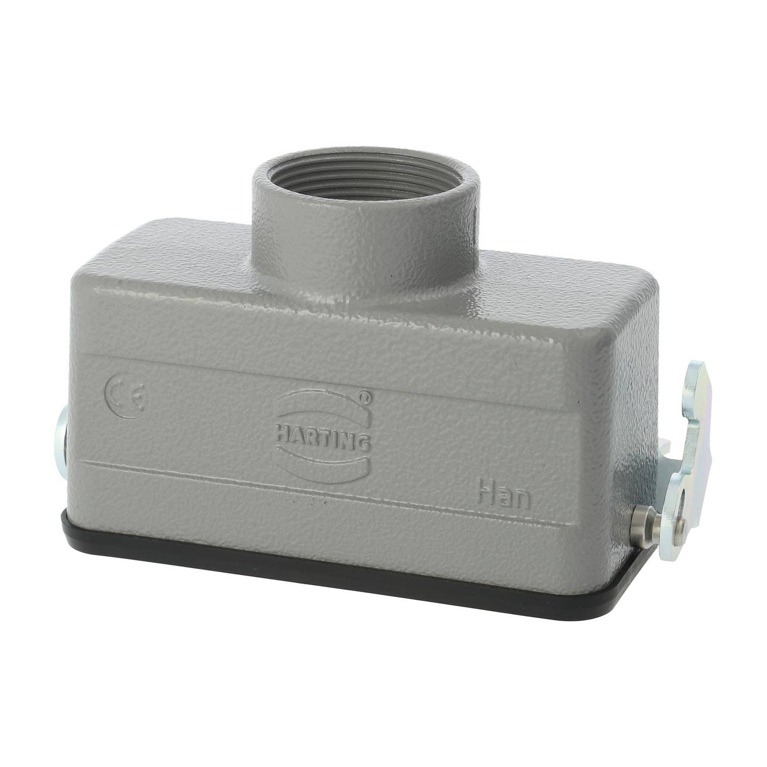 04300161750 HARTING Han 16B Kupplungsgehäuse niedrig, 1xPG21 gerader Kabelabgang, mit 1 Längsbügel Verschraubung PG21
