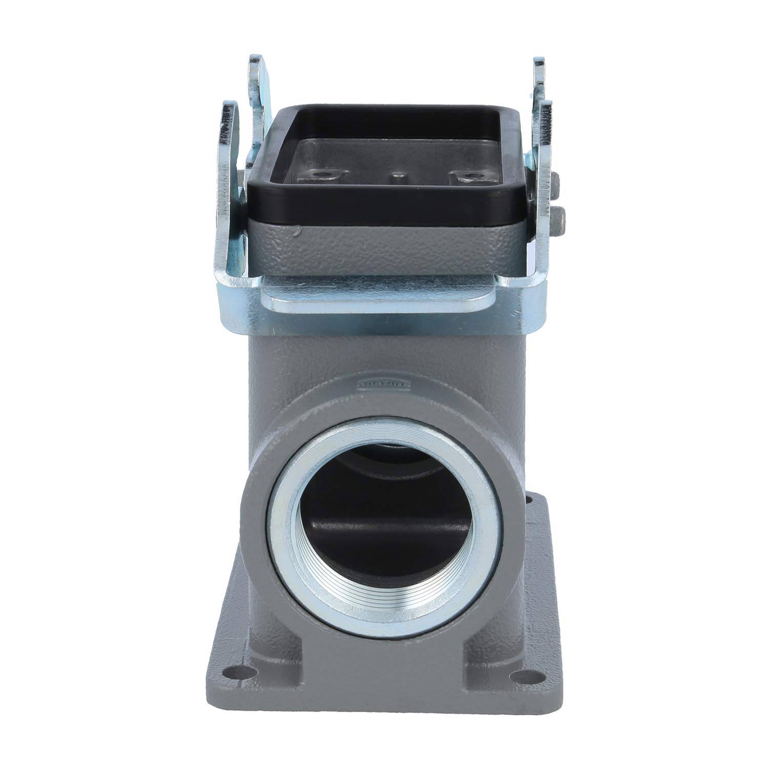 04300100232 HARTING Han 10B Sockelgehäuse hoch, 1xPG21 seitlicher Kabelabgang, mit 2 Querbügeln Verschraubung PG21