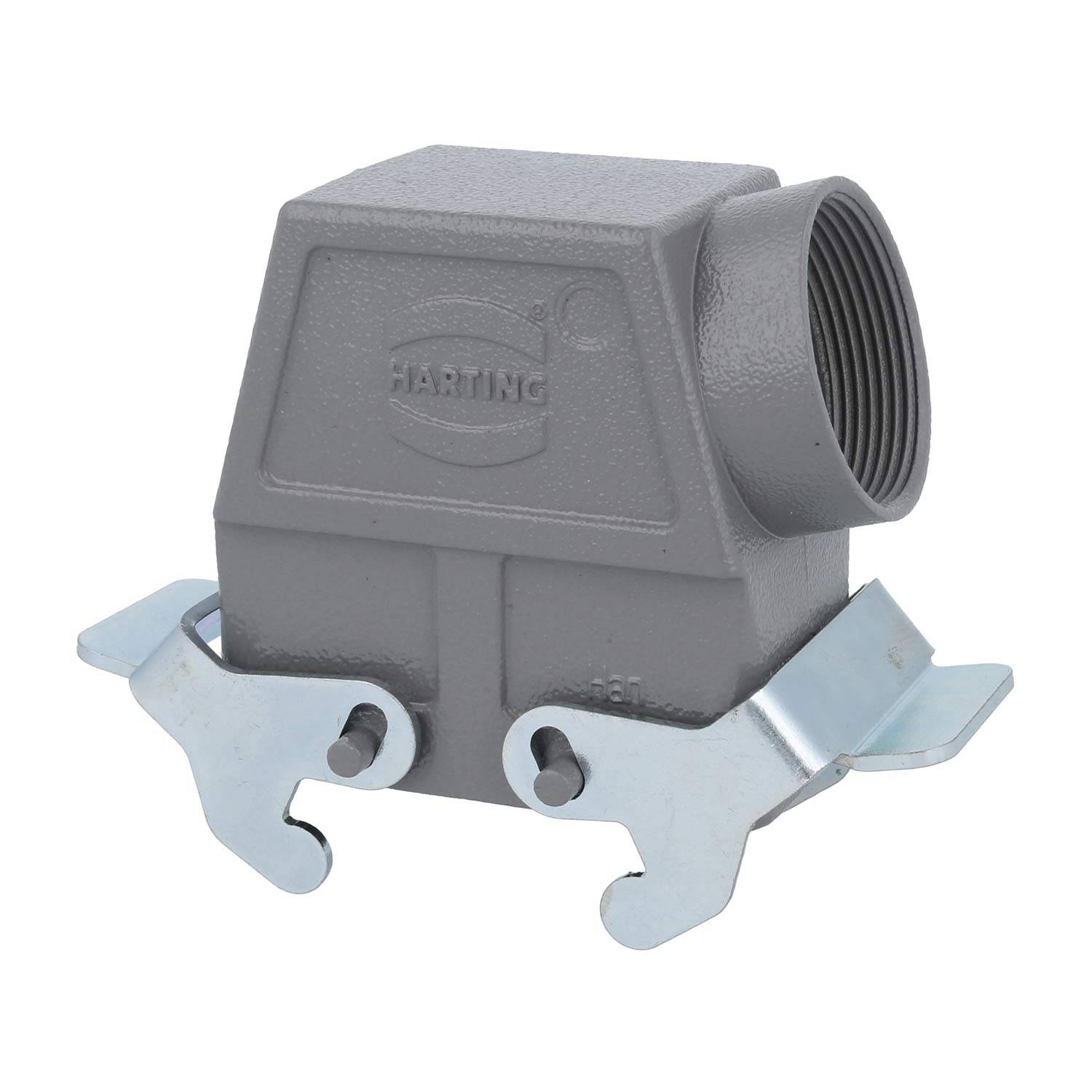 04300100533 HARTING Han 10B Tüllengehäuse hoch, 1xPG29 seitlicher Kabelabgang, mit 2 Querbügeln Verschraubung PG29
