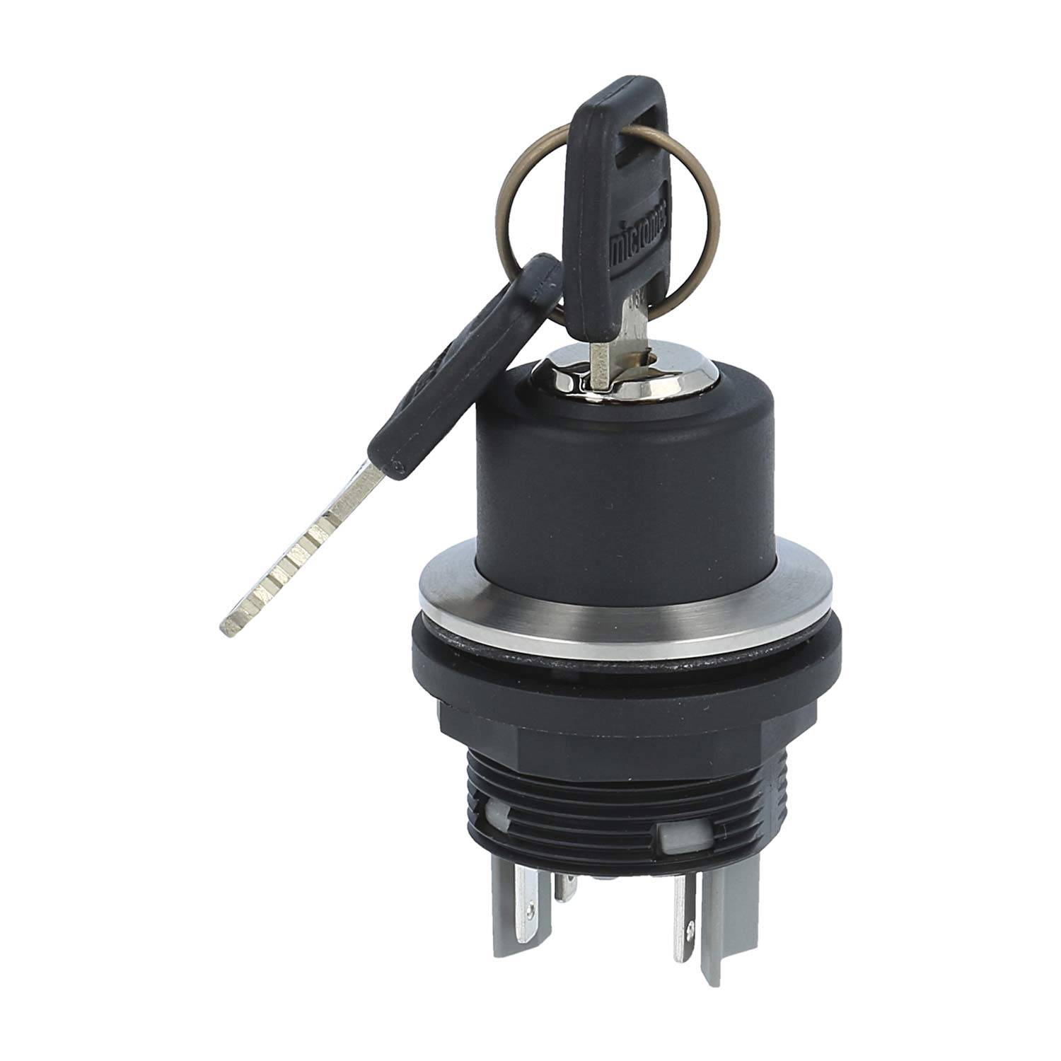 SVASSA14OI Georg Schlegel Schlüsseltaste rastend, 1Ö + 1S rund, SHORTRON Flachstecker 2,8mm x 0,8mm - 1Stück