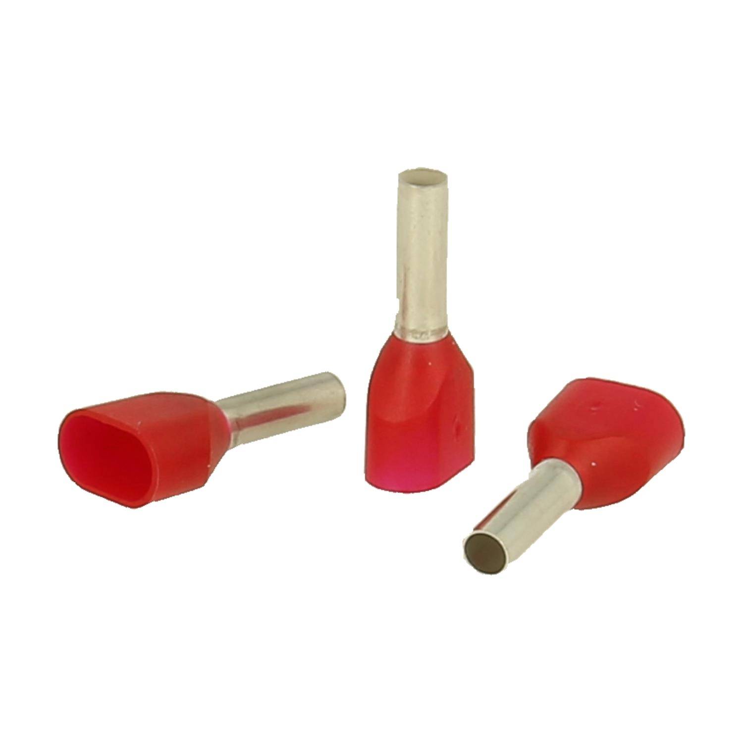 TWIN-Aderendhülsen isoliert, Größe N, Farbe Kodierung WE Querschnitt 2x 1,5mm² rot - 1Stück