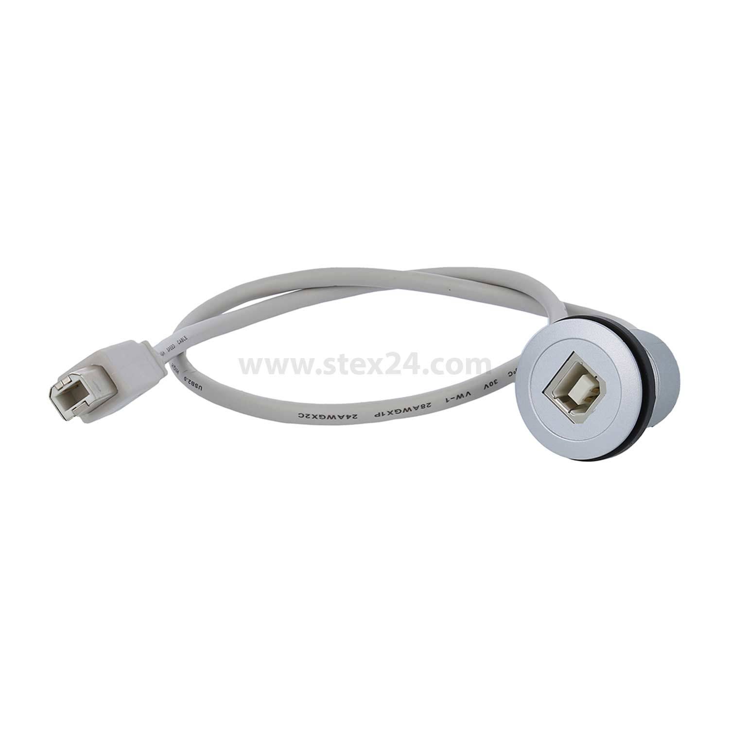 RRJ_USB_BB_50CM Georg Schlegel USB-Buchse B/B mit Kabel silberfarben, twin rund, RONTRON-R-JUWEL