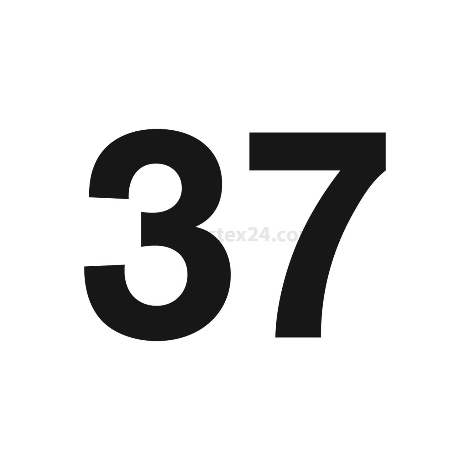 Das Bild zeigt die Zahl '37' in fetter schwarzer Schrift auf weißem Hintergrund.