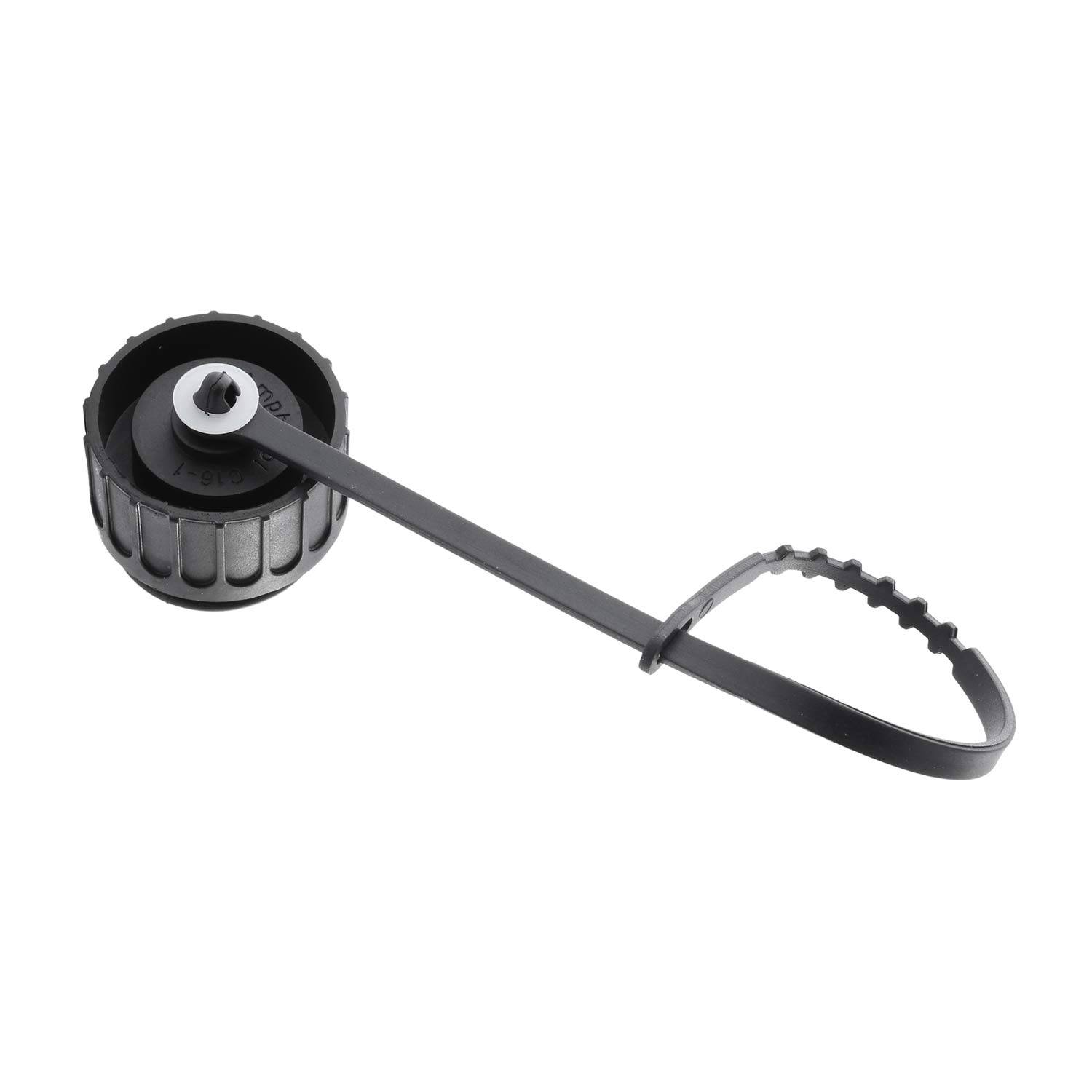 Ein schwarzer Ölfilterschlüssel mit einem Schlaufengriff, der zum Entfernen von zylindrischen Ölfiltern bei der Fahrzeugwartung verwendet wird.