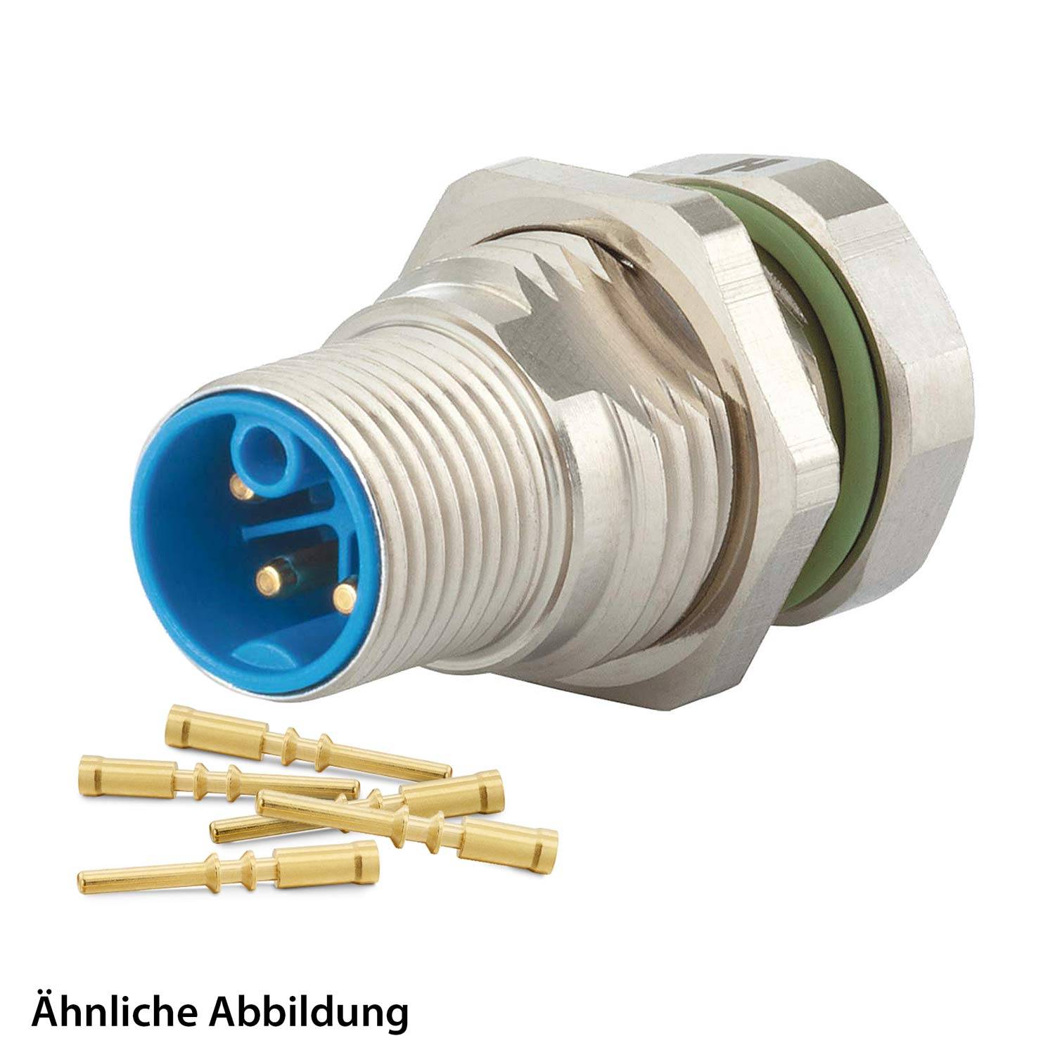 Kabelverbinder und vergoldete Kontaktstifte, die für die Sicherung von Kabelverbindungen entwickelt wurden.