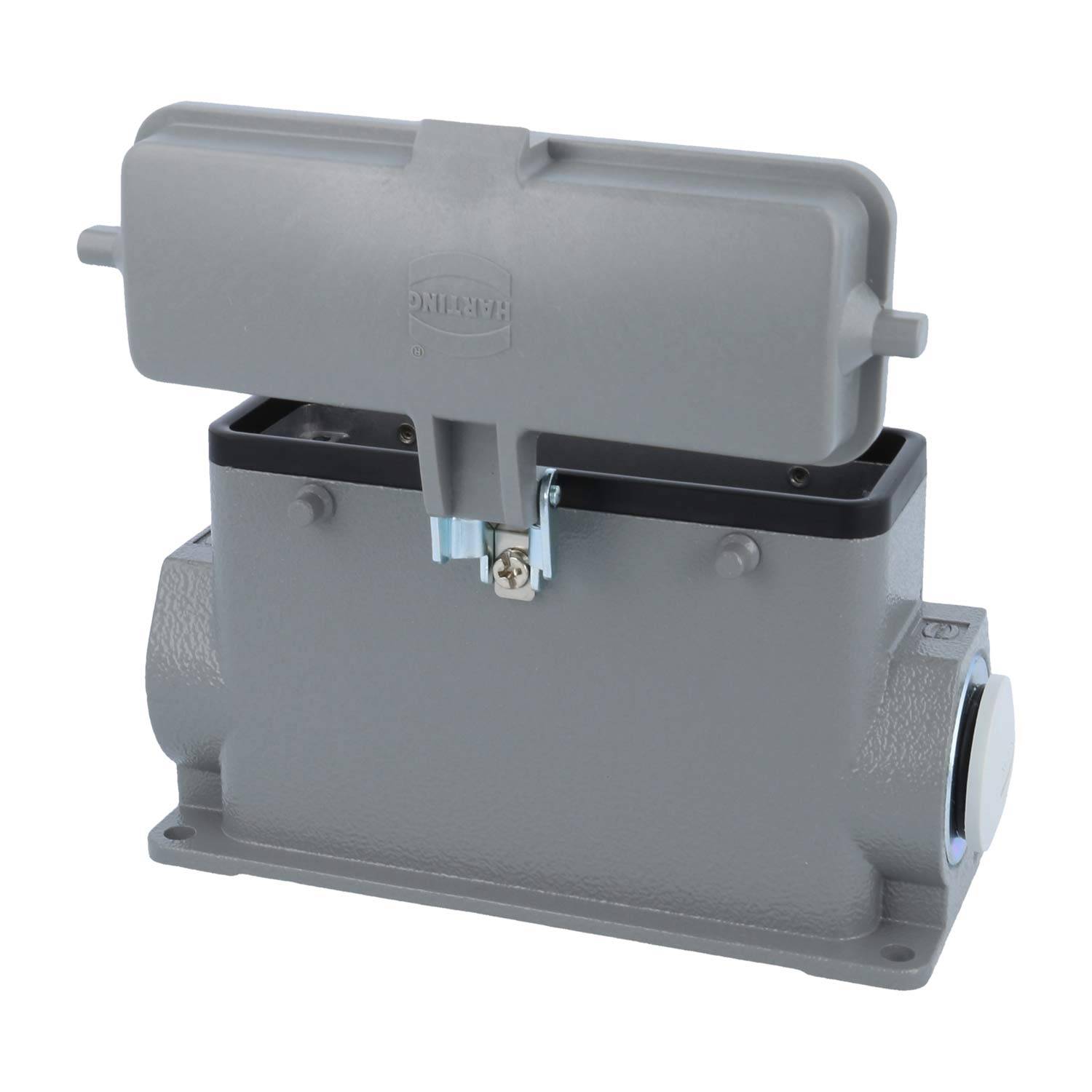 05300240261 HARTING Han 24B Sockelgehäuse hoch, 1xM25 seitlicher Kabelabgang, für 2 Bügel (am Oberteil) mit Schutzkappe