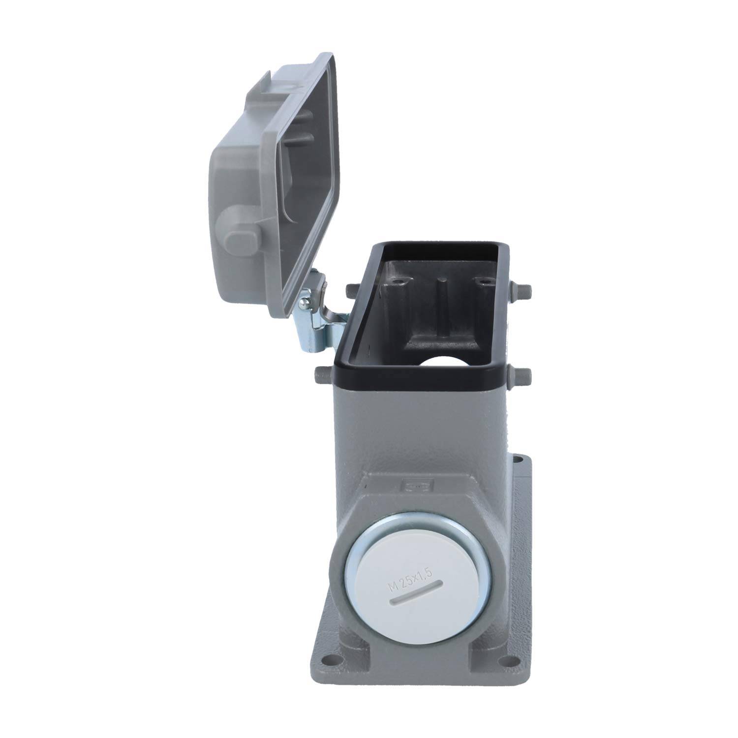 05300240261 HARTING Han 24B Sockelgehäuse hoch, 1xM25 seitlicher Kabelabgang, für 2 Bügel (am Oberteil) mit Schutzkappe