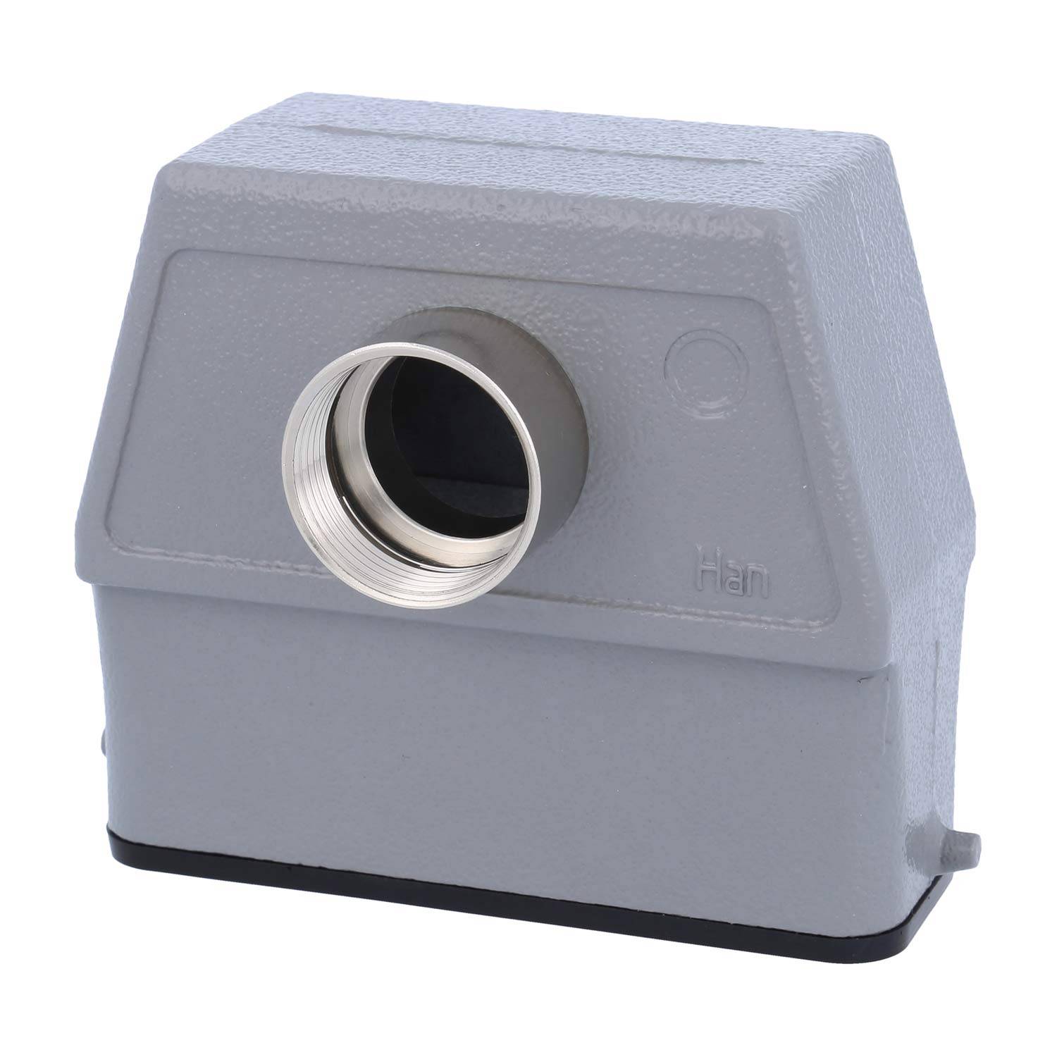 09200160641 HARTING Han 16A Tüllengehäuse hoch, 1xPG16 Front Kabelabgang, für 1 Bügel (am Unterteil) Verschraubung PG16