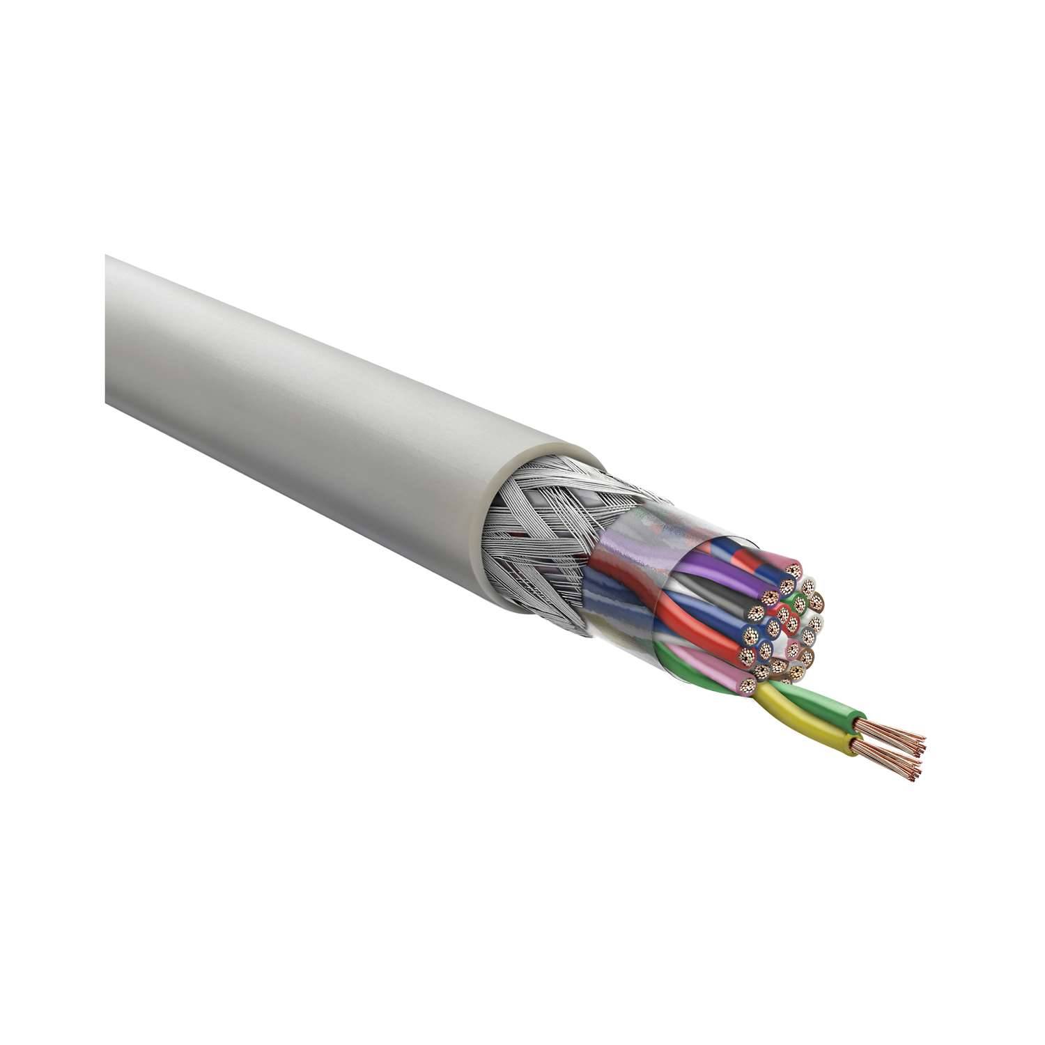 Eine Großaufnahme eines Multi-Core-Kabels mit freiliegenden farbigen Drähten, die Isolationsschichten und Kernstruktur zeigt, verwendet in elektrischen Anwendungen.