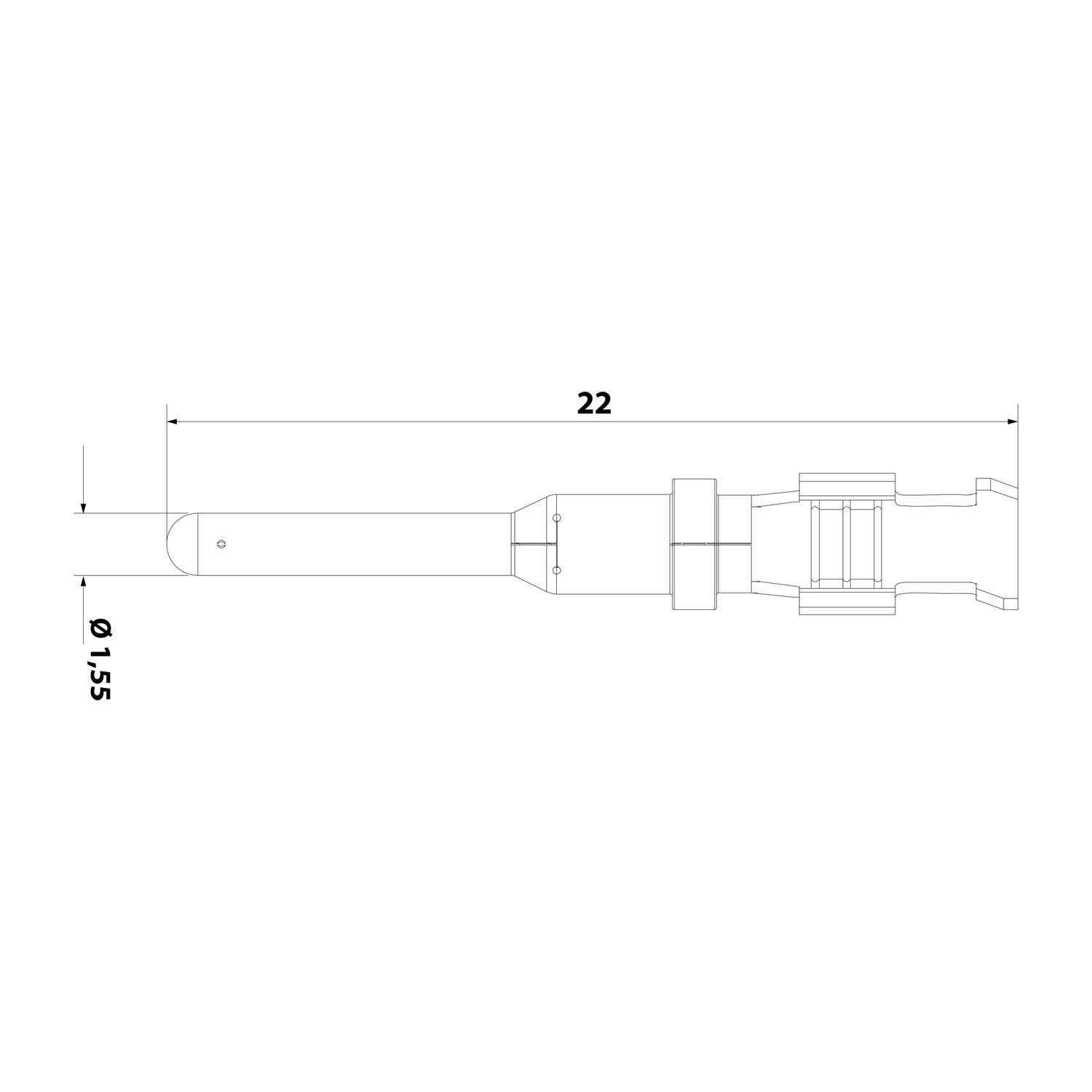 AT60-16-0622 Amphenol AS-KM 107 Crimpkontakt Kontaktstift (M) 0,5mm² - 0,75mm² AWG20 - AWG18 silber Werkstoff