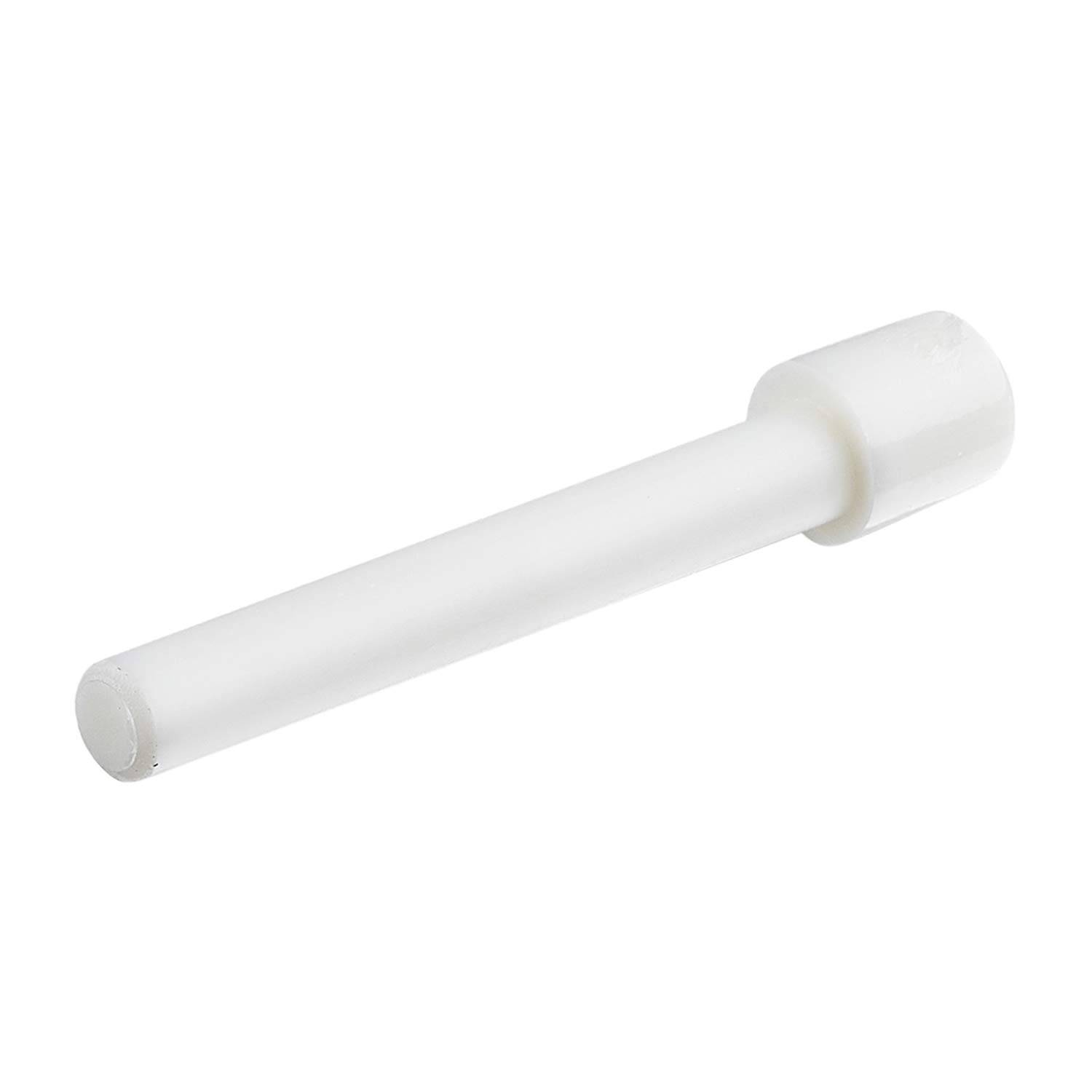 Ein weißer zylindrischer Stab mit einer Kappe an einem Ende, der typischerweise als Ersatzteil für ein bestimmtes Produkt verwendet wird.