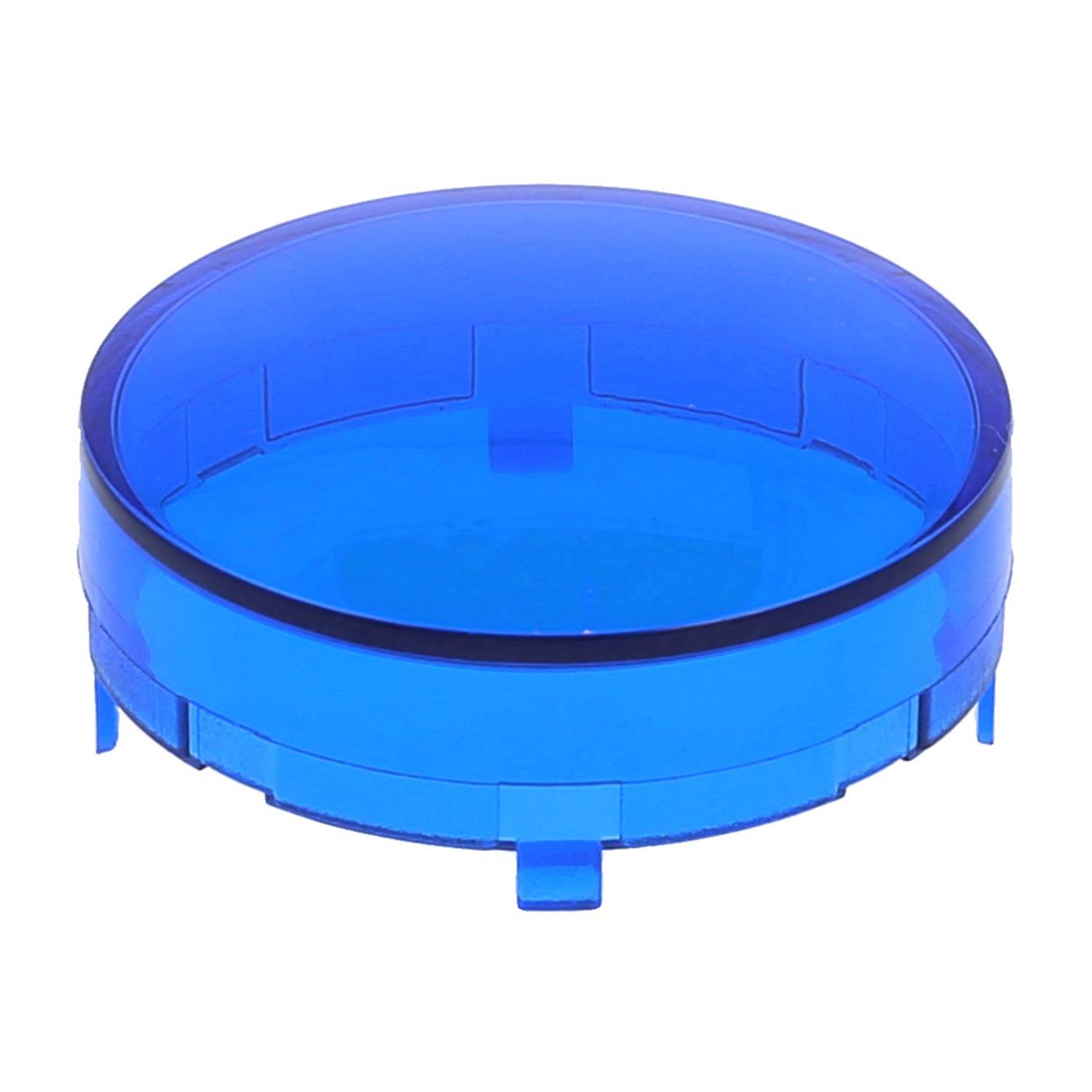 Ein rundes, blaues Plastikdeckel mit Clips an den Seiten, entwickelt zum Abdecken und Abdichten eines Behälters.