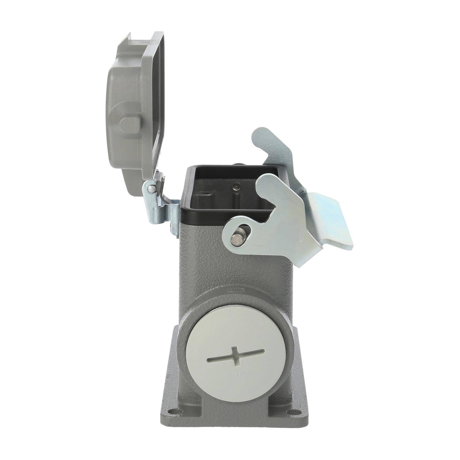 04300162272 HARTING Han 16B Sockelgehäuse hoch, 1xM40 seitlicher Kabelabgang, mit 1 Längsbügel mit Schutzkappe Metall -
